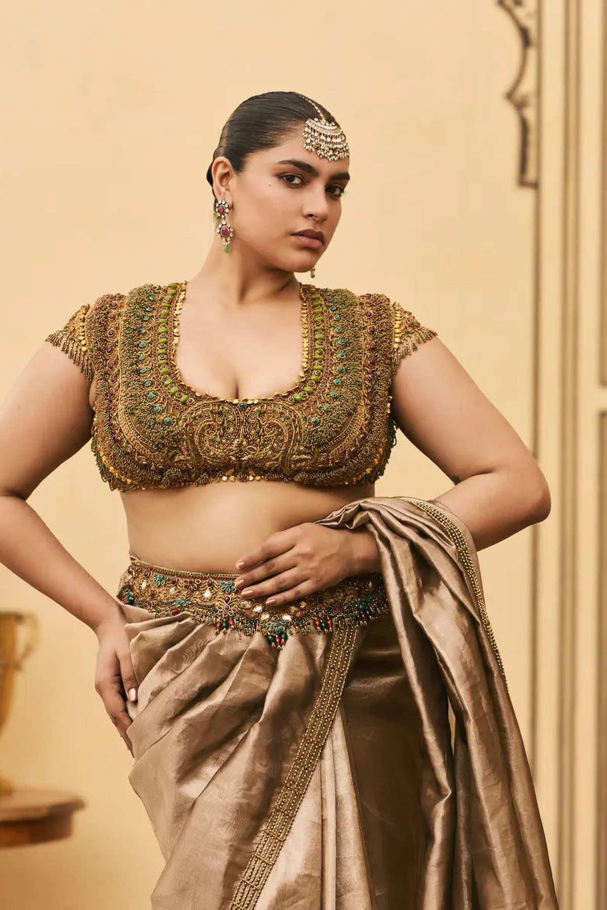 Bhoori Tissue Jadaau Saree Set