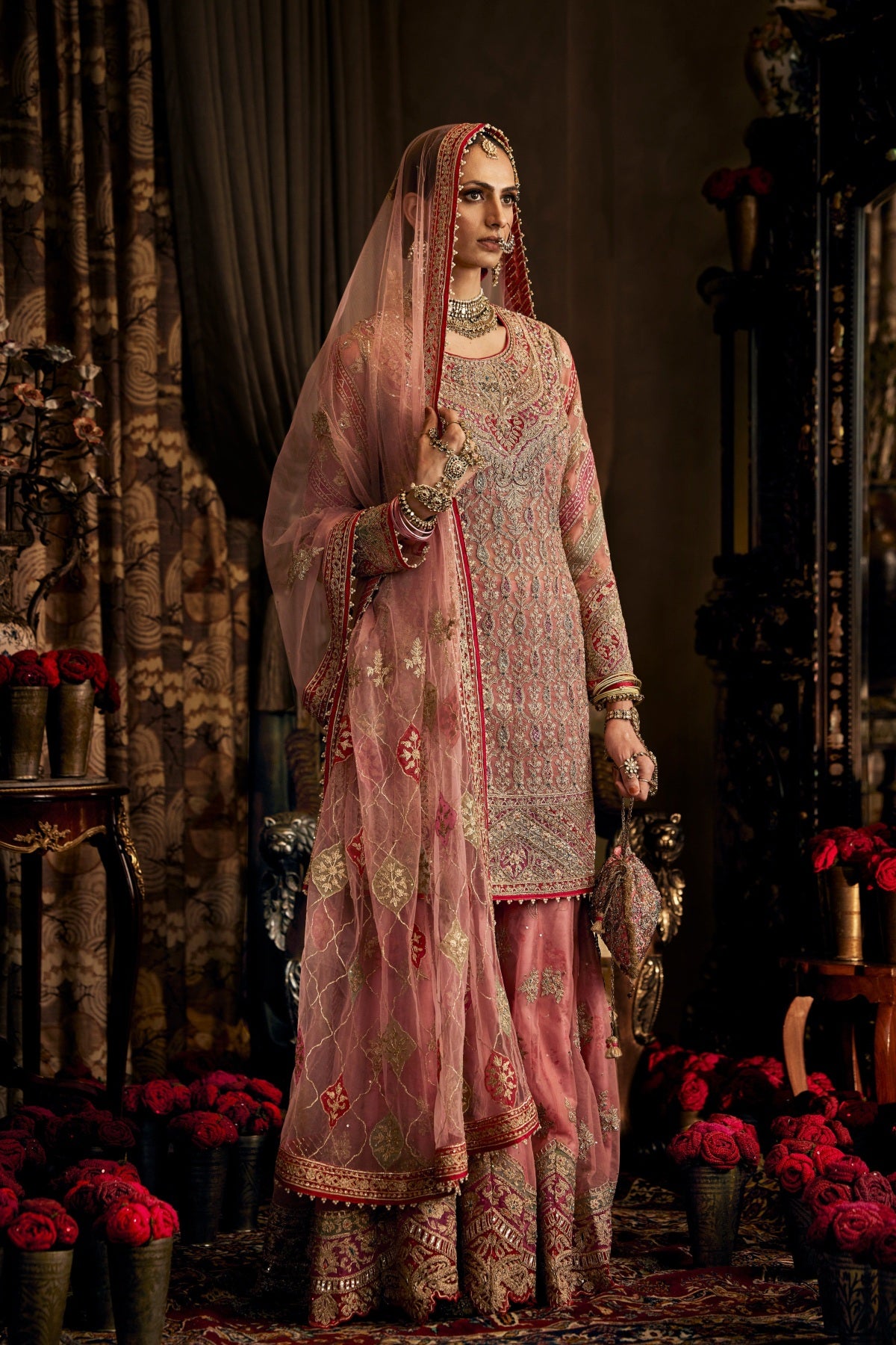 Blush Pink Tulle Gharara