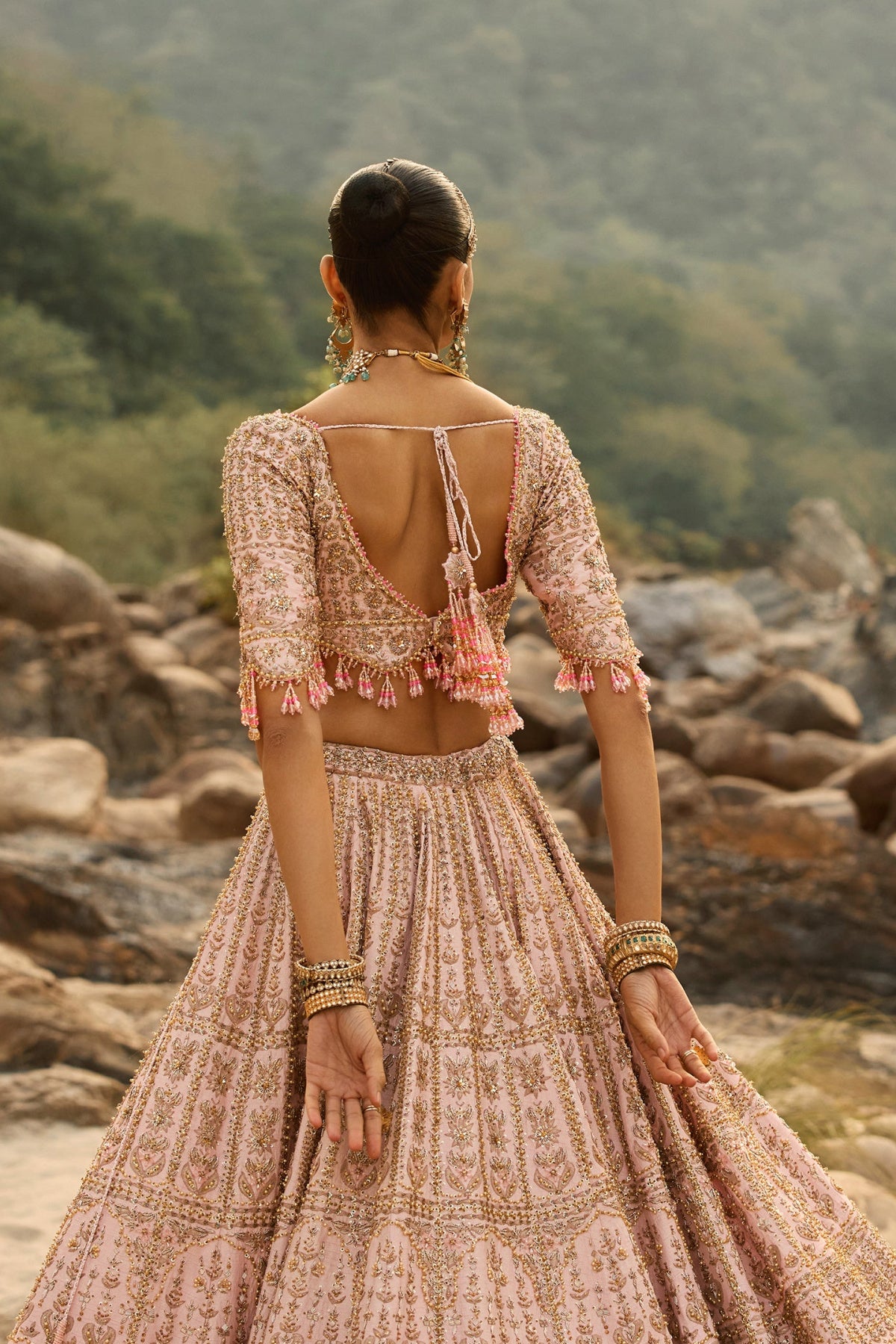 Blush Pink Vintage Lehenga