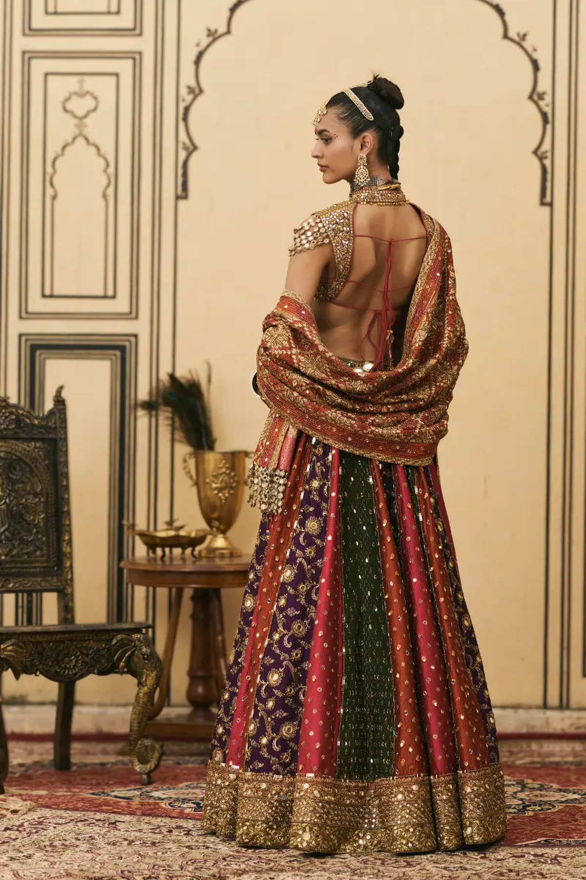 Chitrangi Brocade Phulkari Lehenga Set