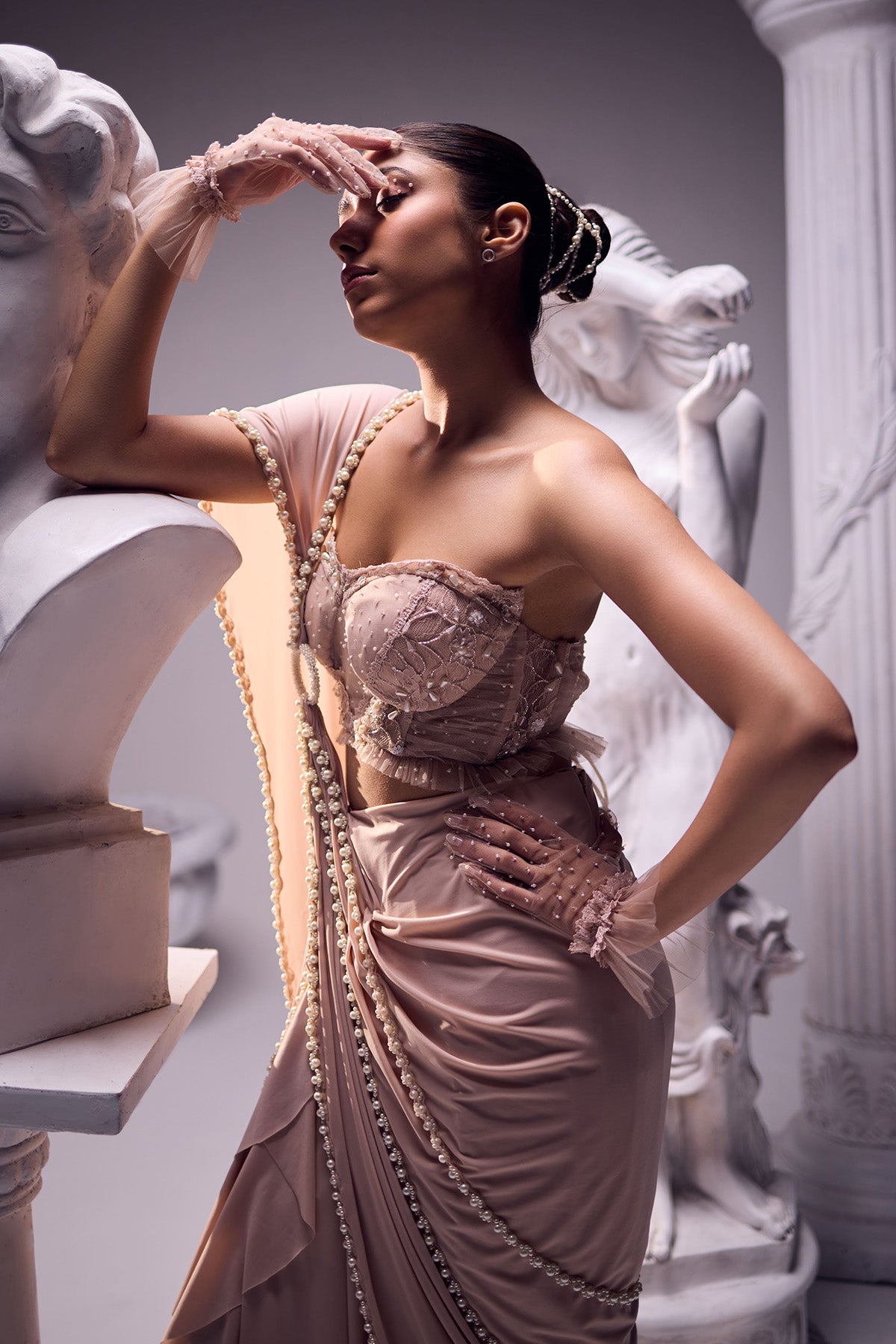 Aanchal Verma in Clara Pearl Drape Saree