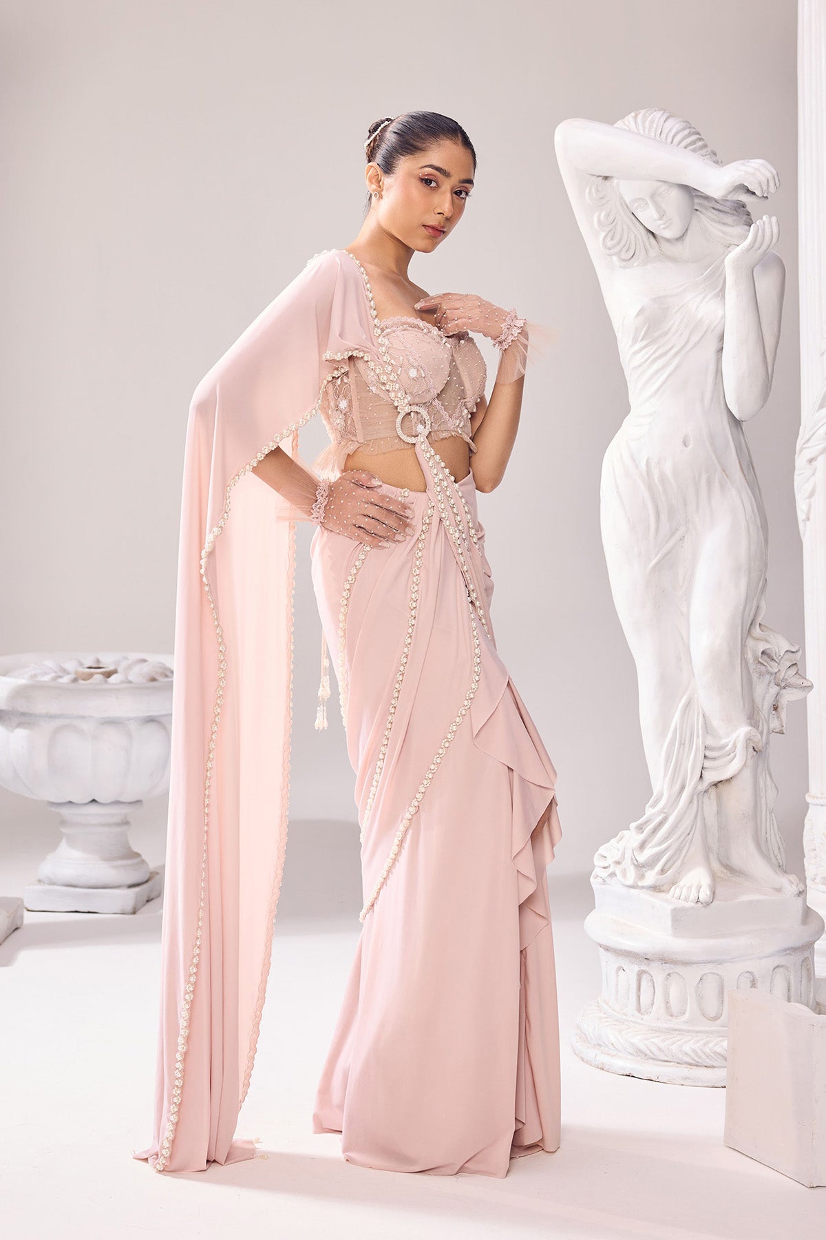Clara Pearl Drape Saree