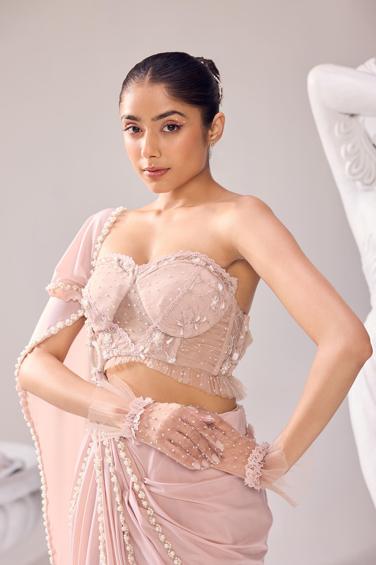 Clara Pearl Drape Saree