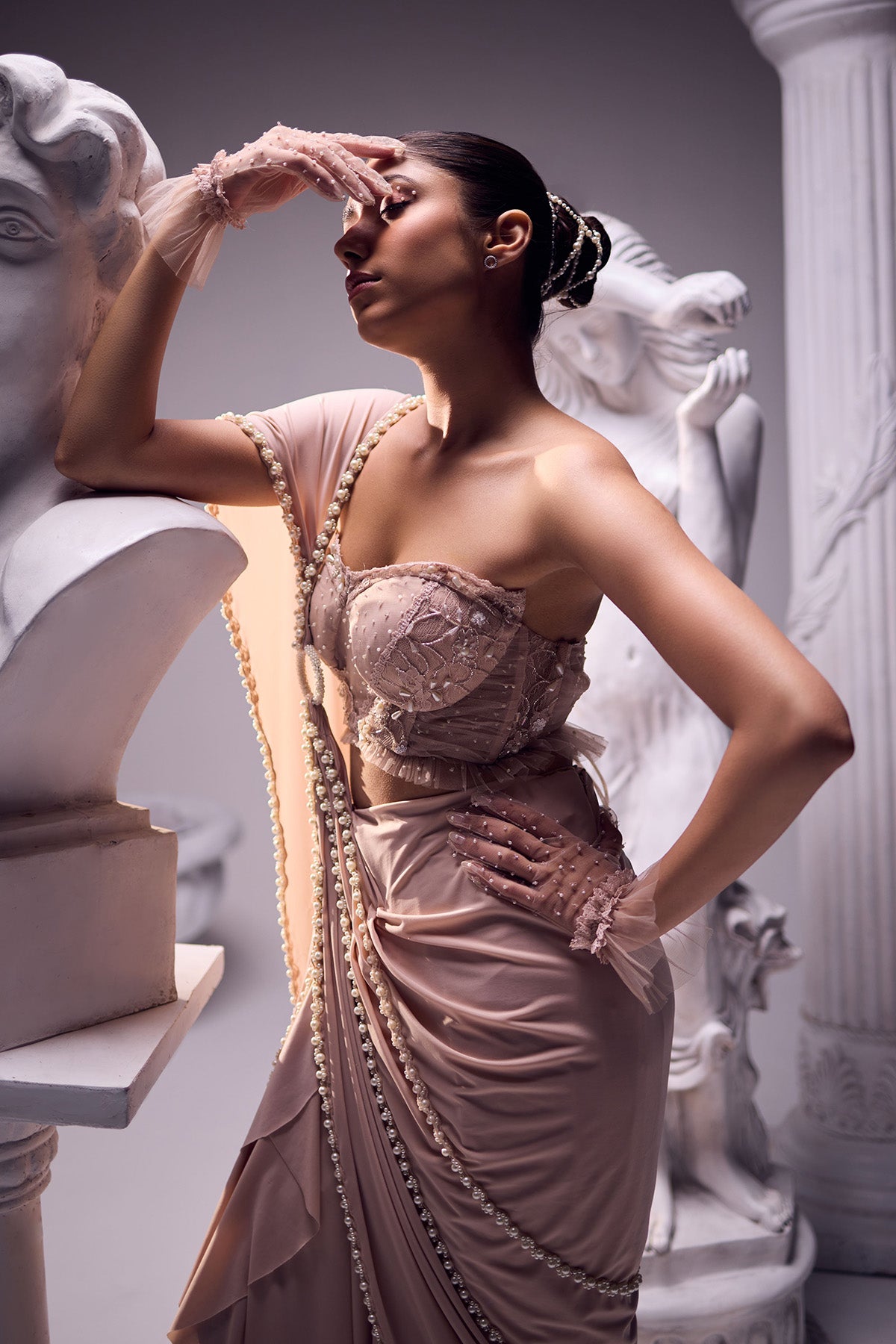 Clara Pearl Drape Saree