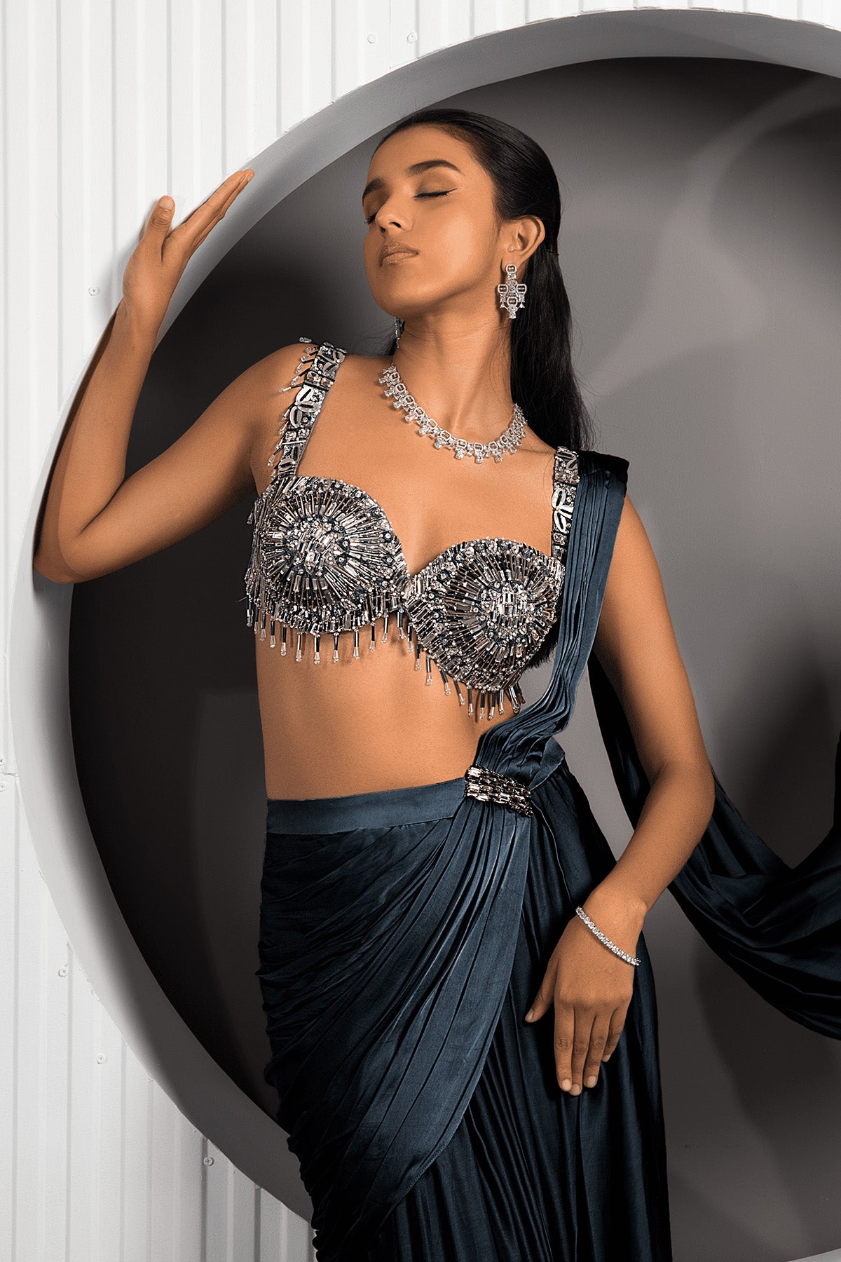 Orvana Ghai  In Jade Saree