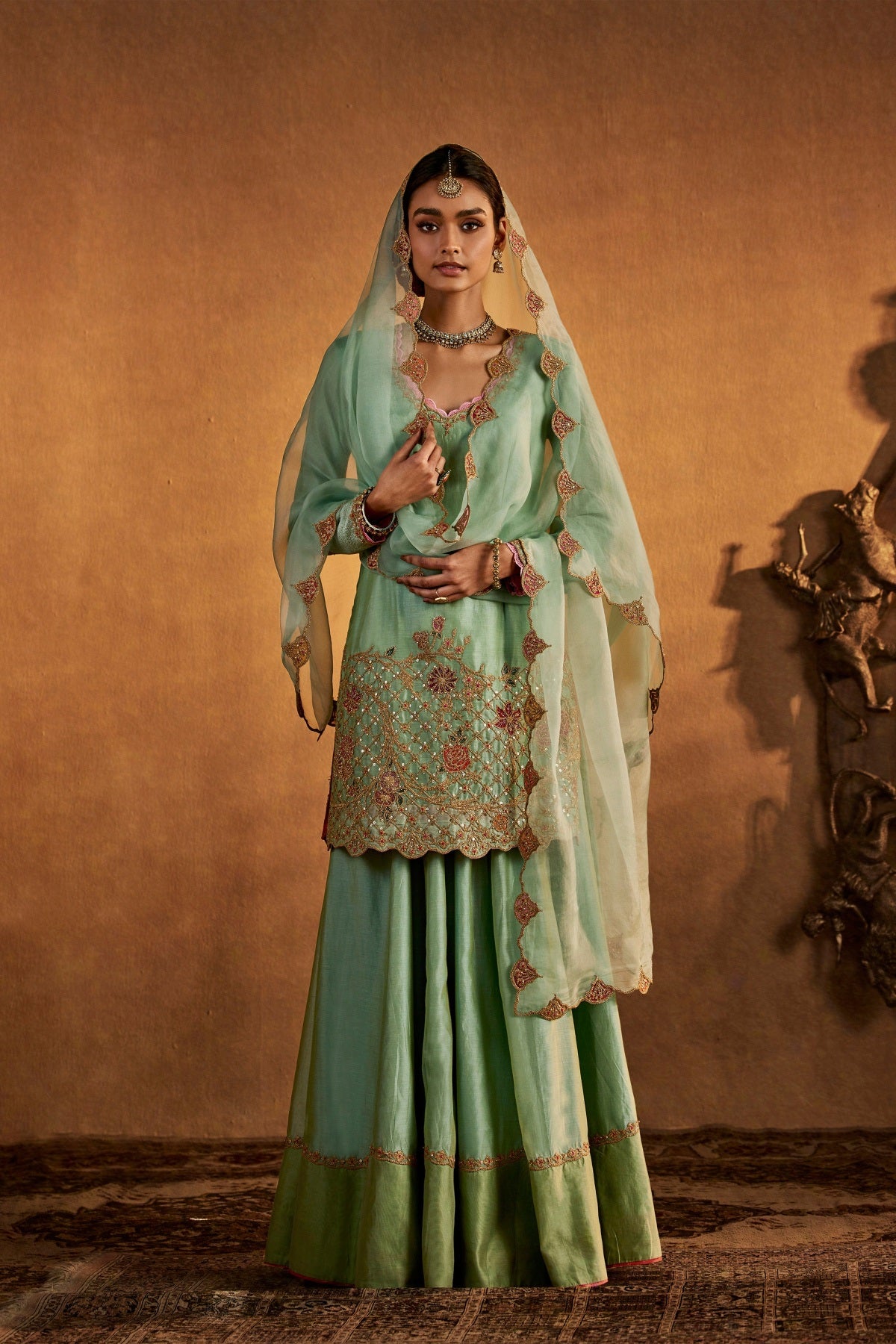 Pale Blue Sharara Set