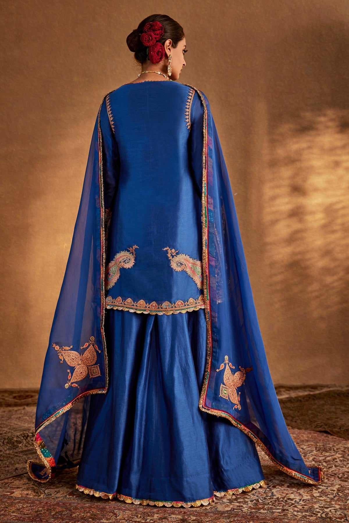 Deep Blue Sharara Set