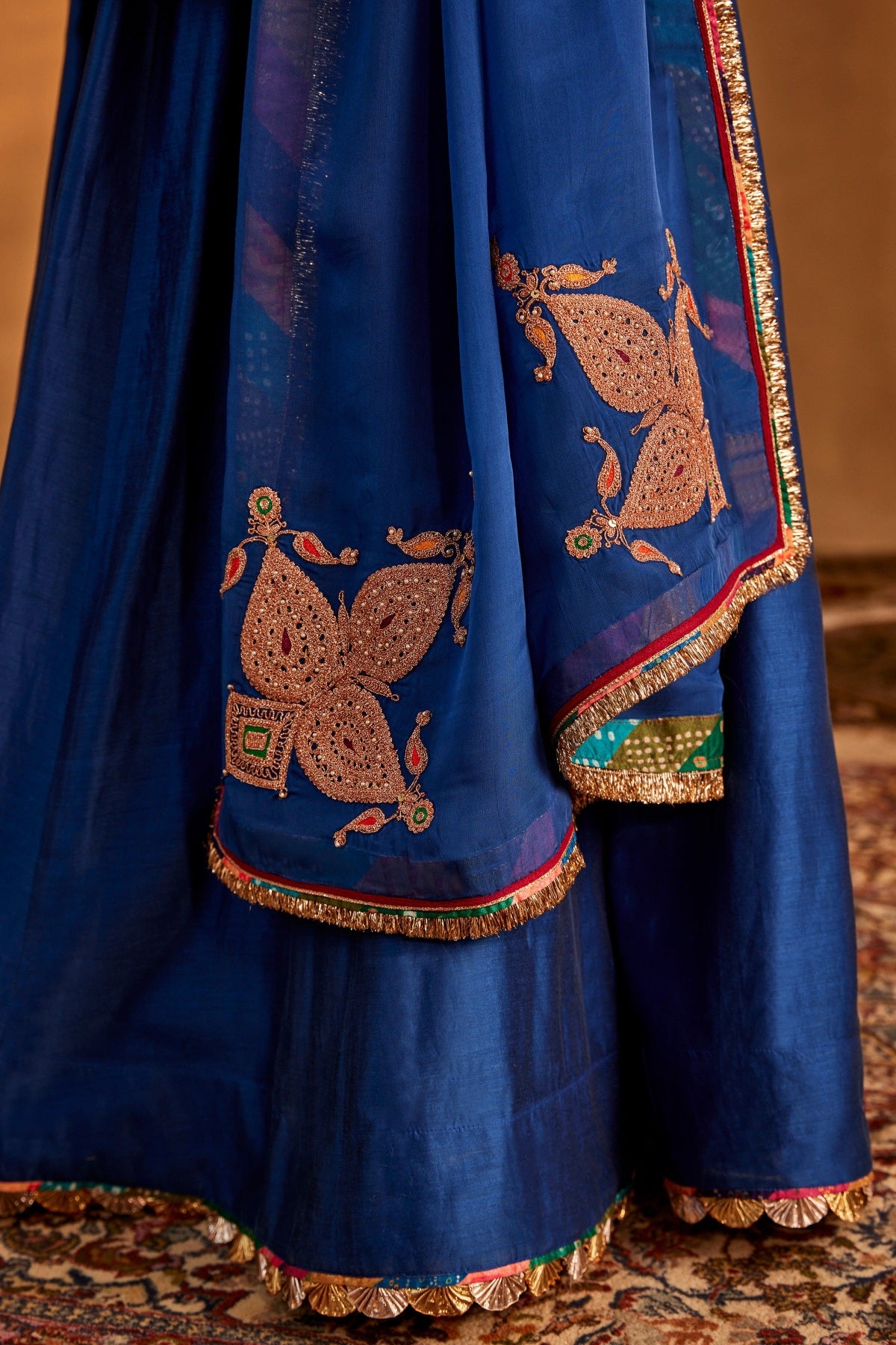 Deep Blue Sharara Set