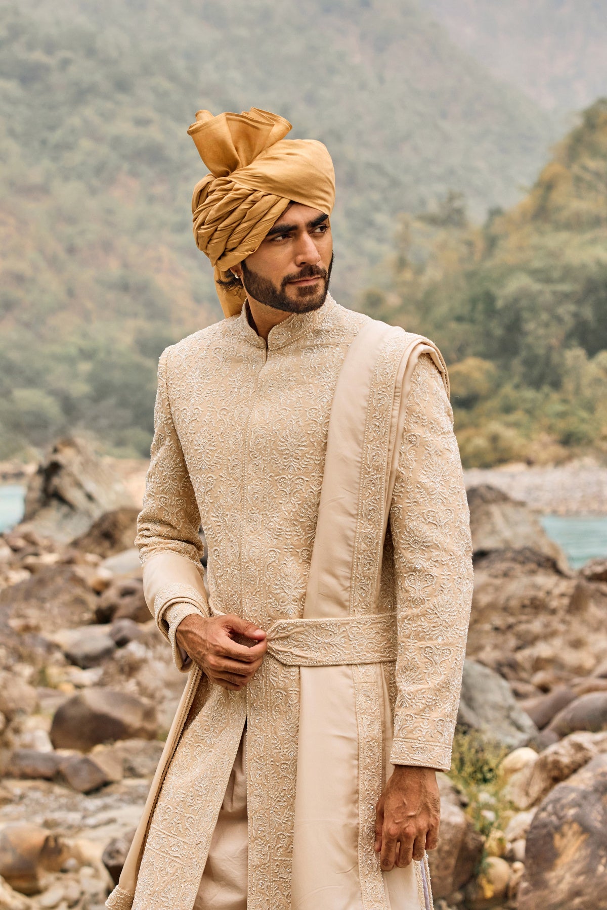 Soft Peach Legacy Sherwani Set