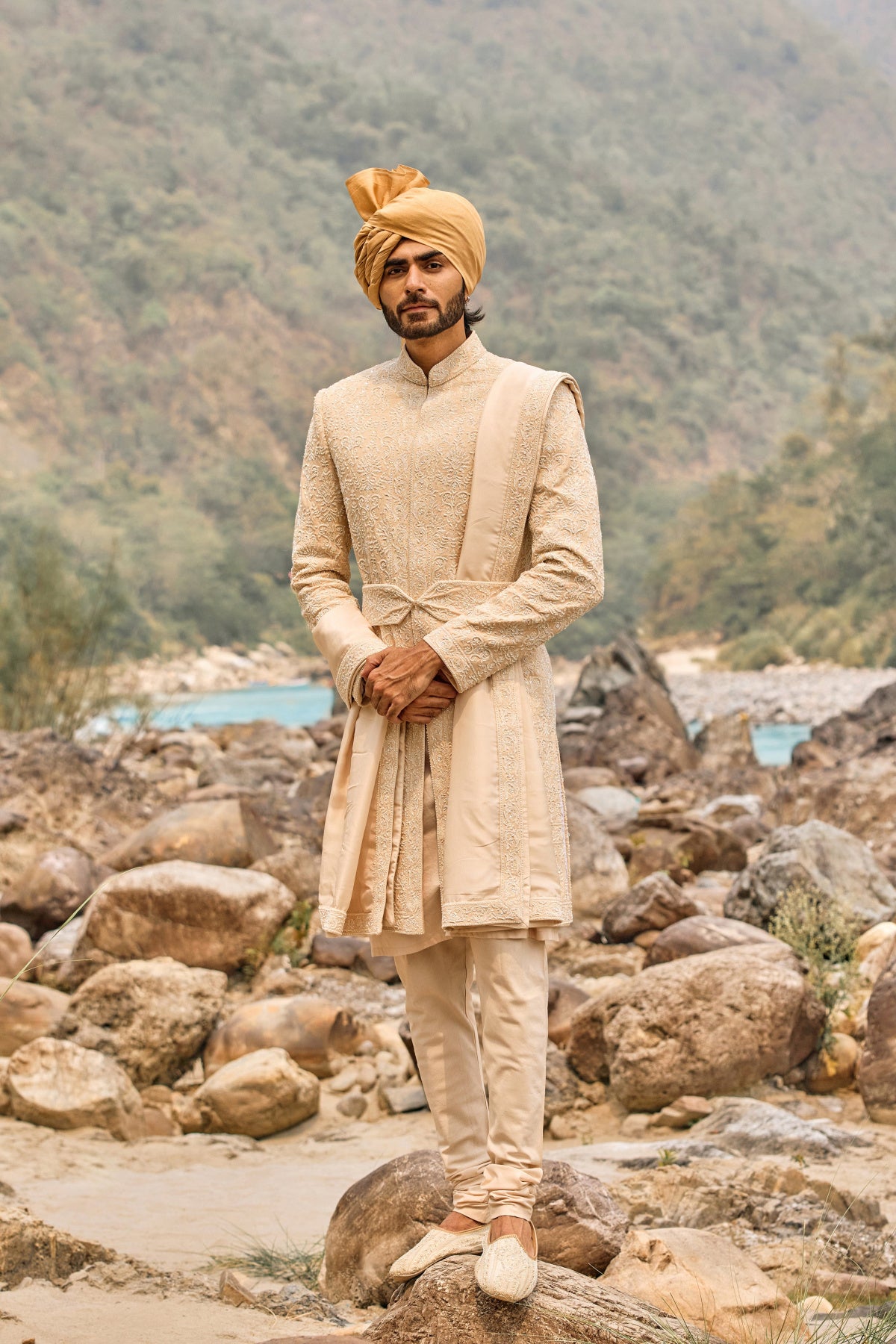 Soft Peach Legacy Sherwani Set