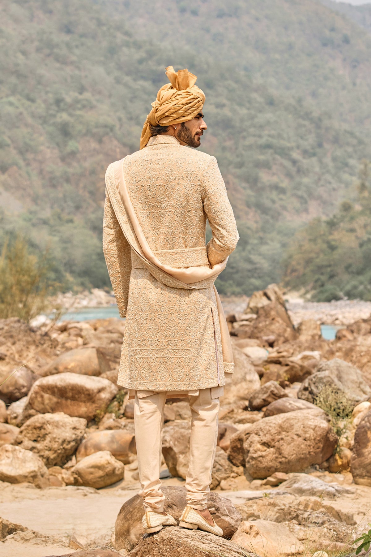 Soft Peach Legacy Sherwani Set