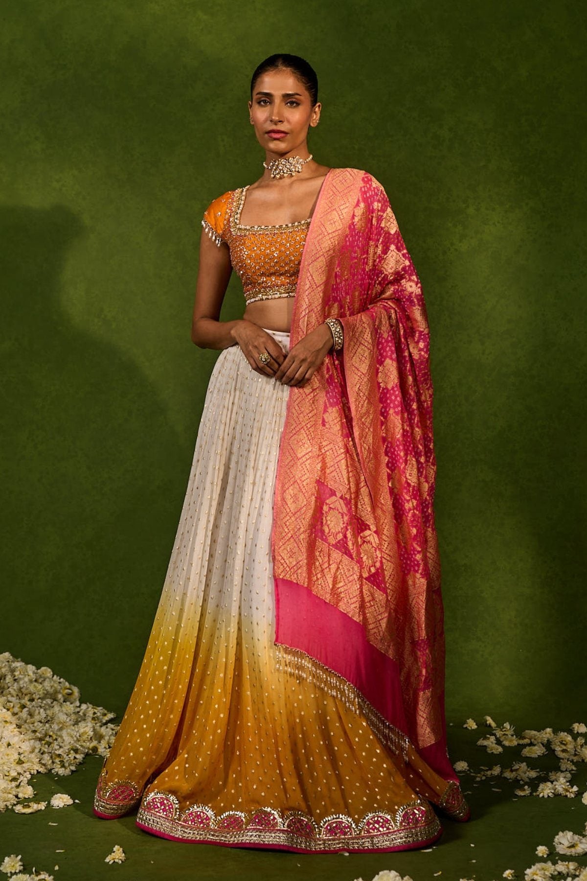 DEVIKA LEHENGA  WITH BANDHANI DUPATTA