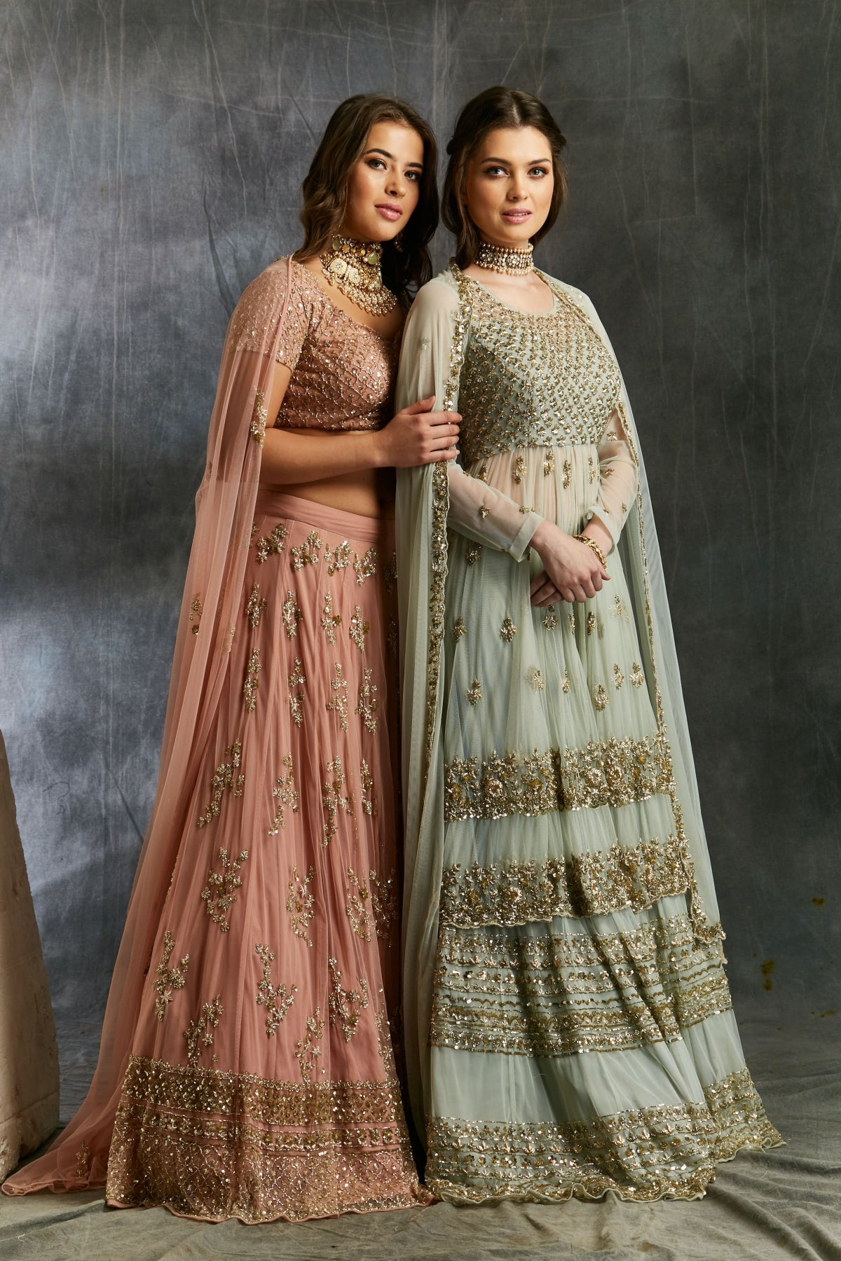Dusty Pink With Gold Work Lehenga Set- Ready To Ship