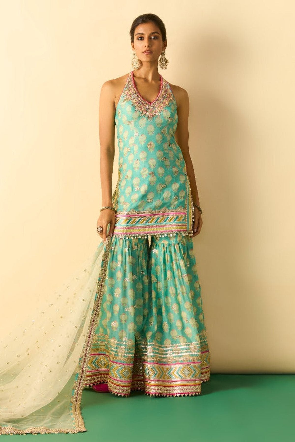 Dwisha Halter Sharara Set