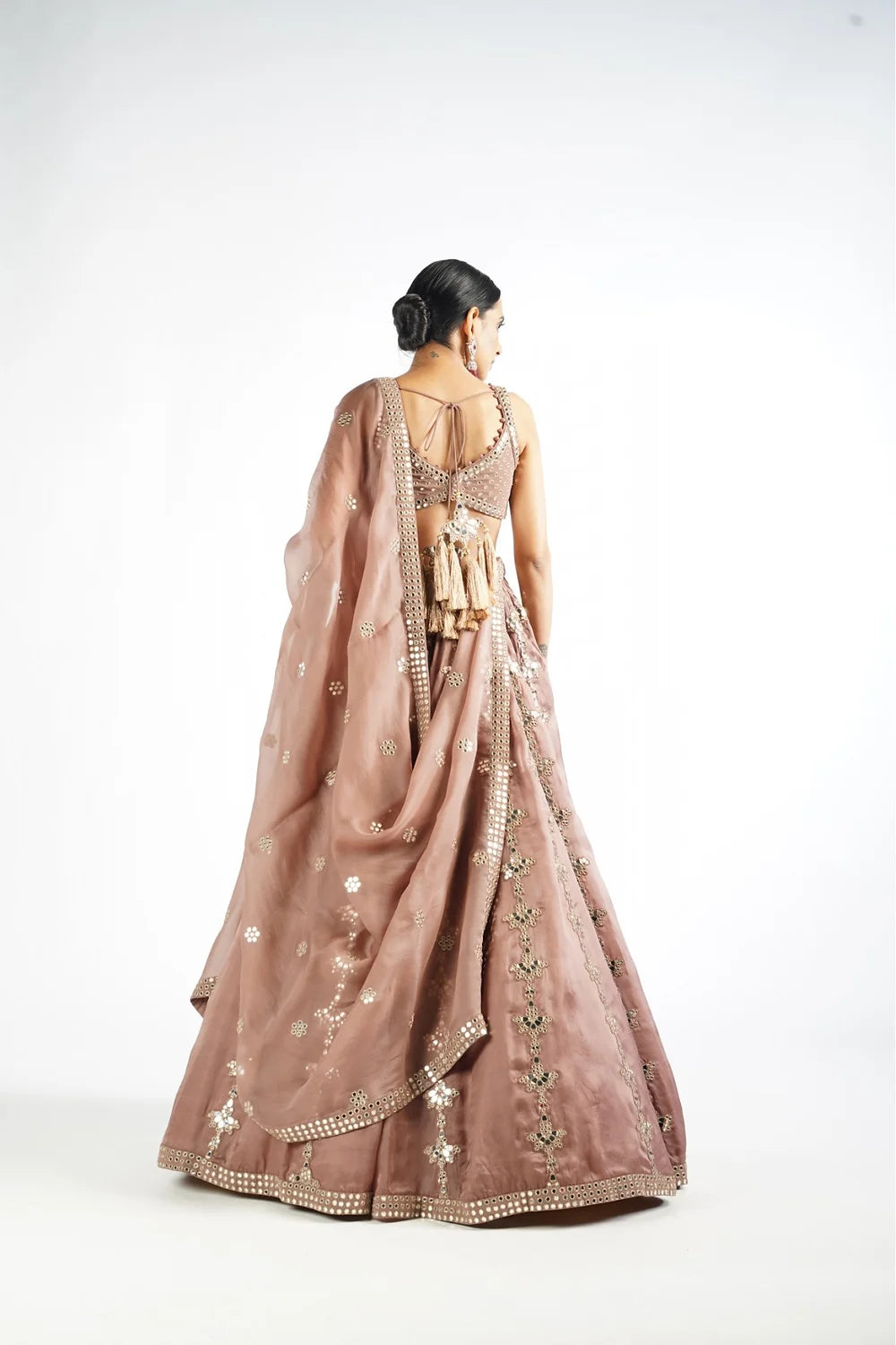 Deep Beige Chandelier Drop Lehenga Set