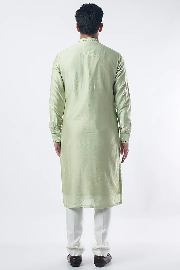 Pista Green Cotton Silk