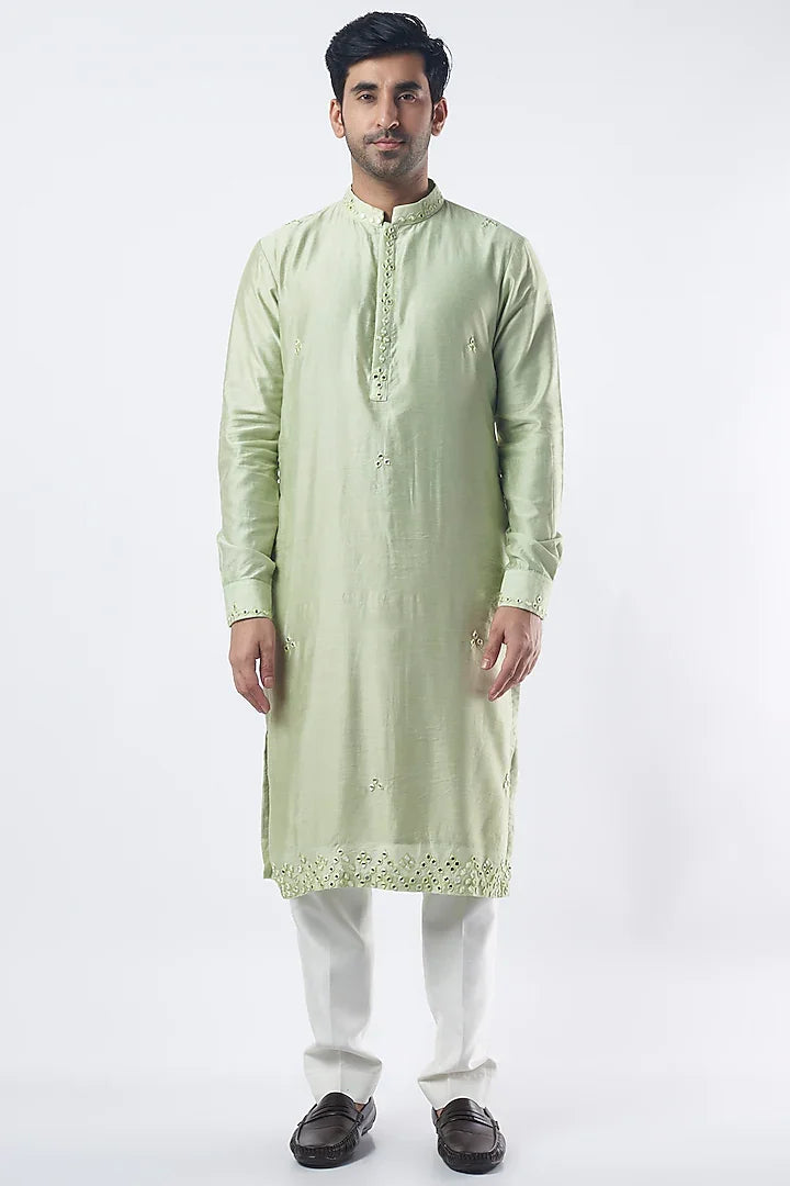 Pista Green Cotton Silk