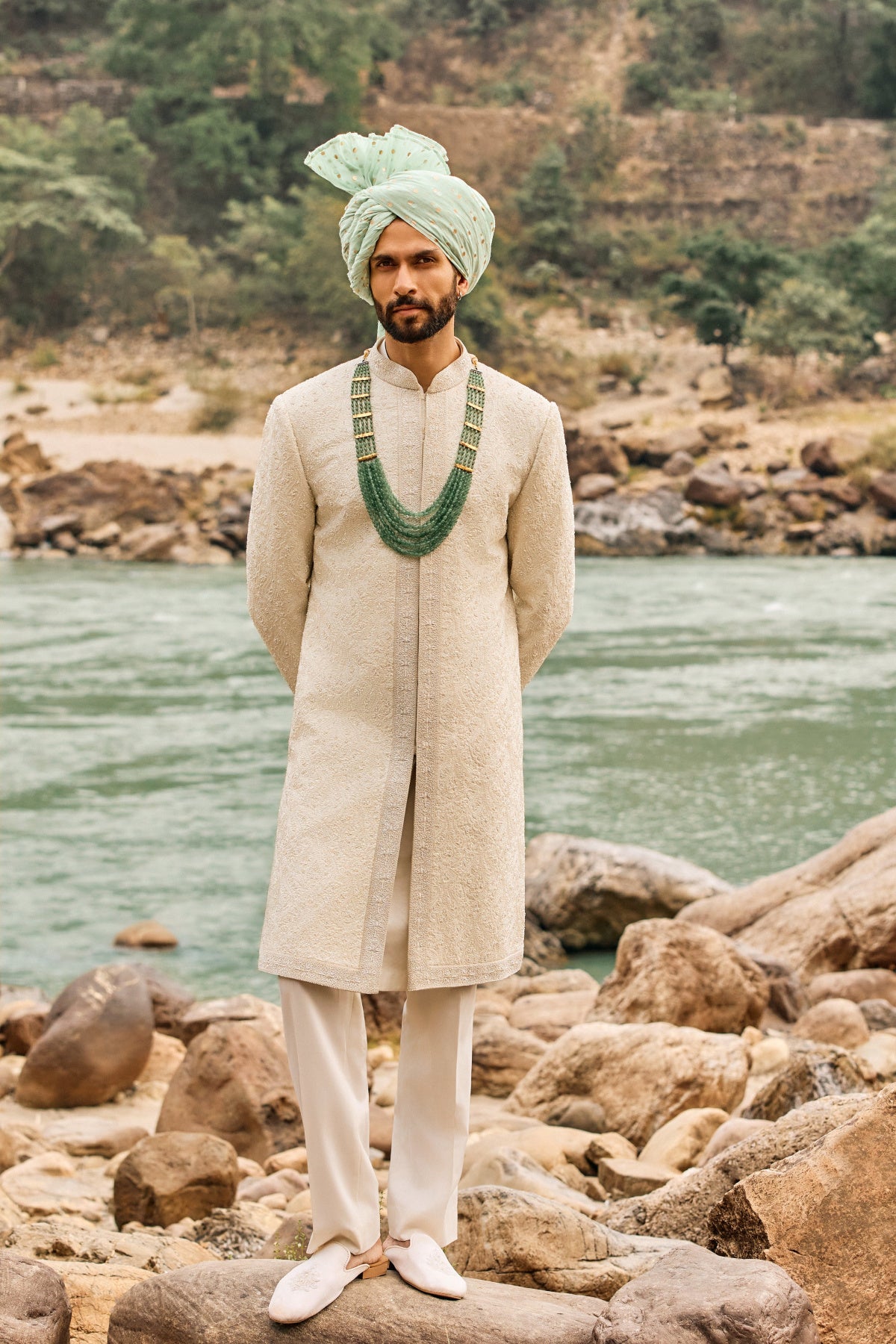 Ivory Jaal Sherwani Set