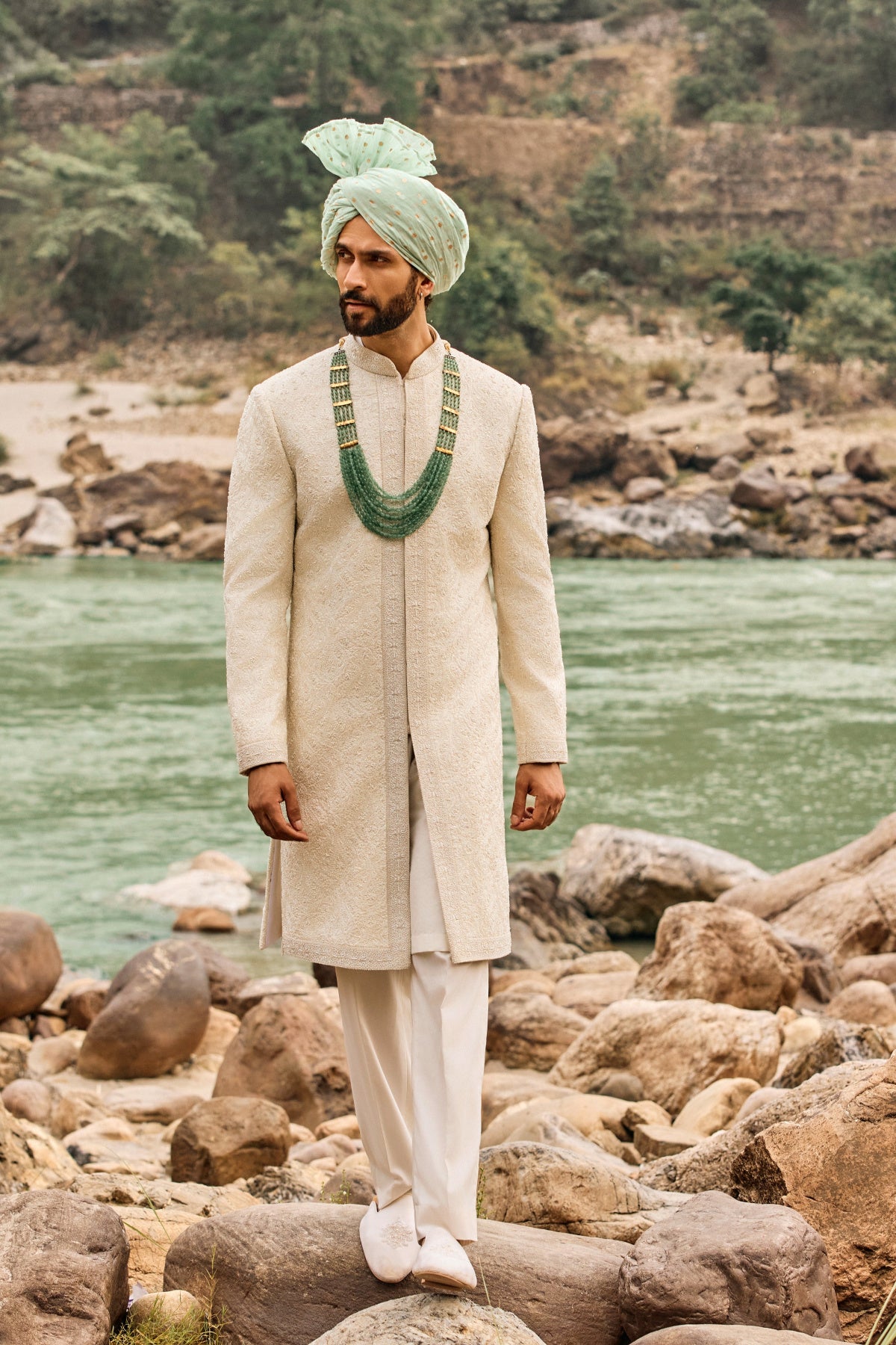 Ivory Jaal Sherwani Set