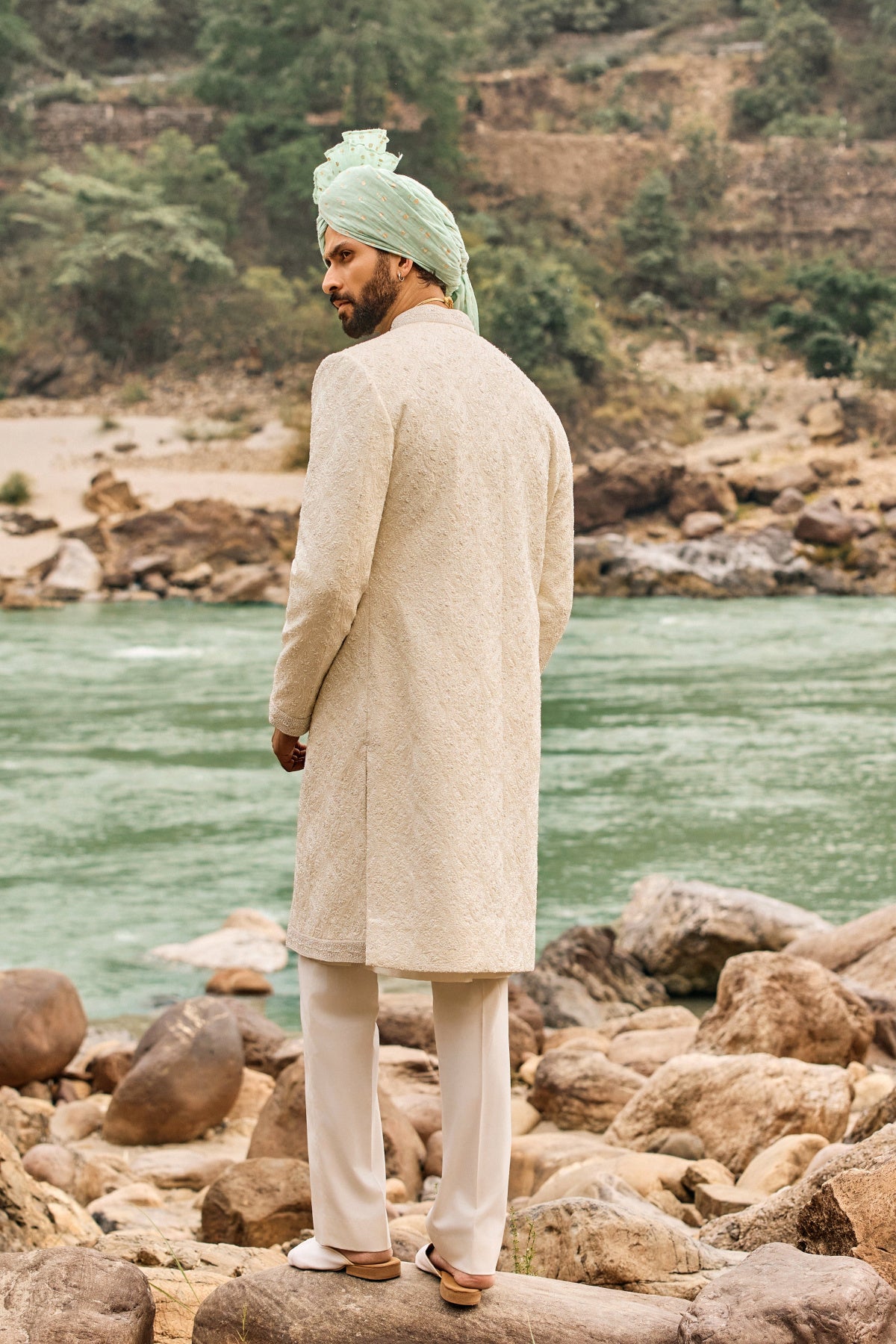 Ivory Jaal Sherwani Set