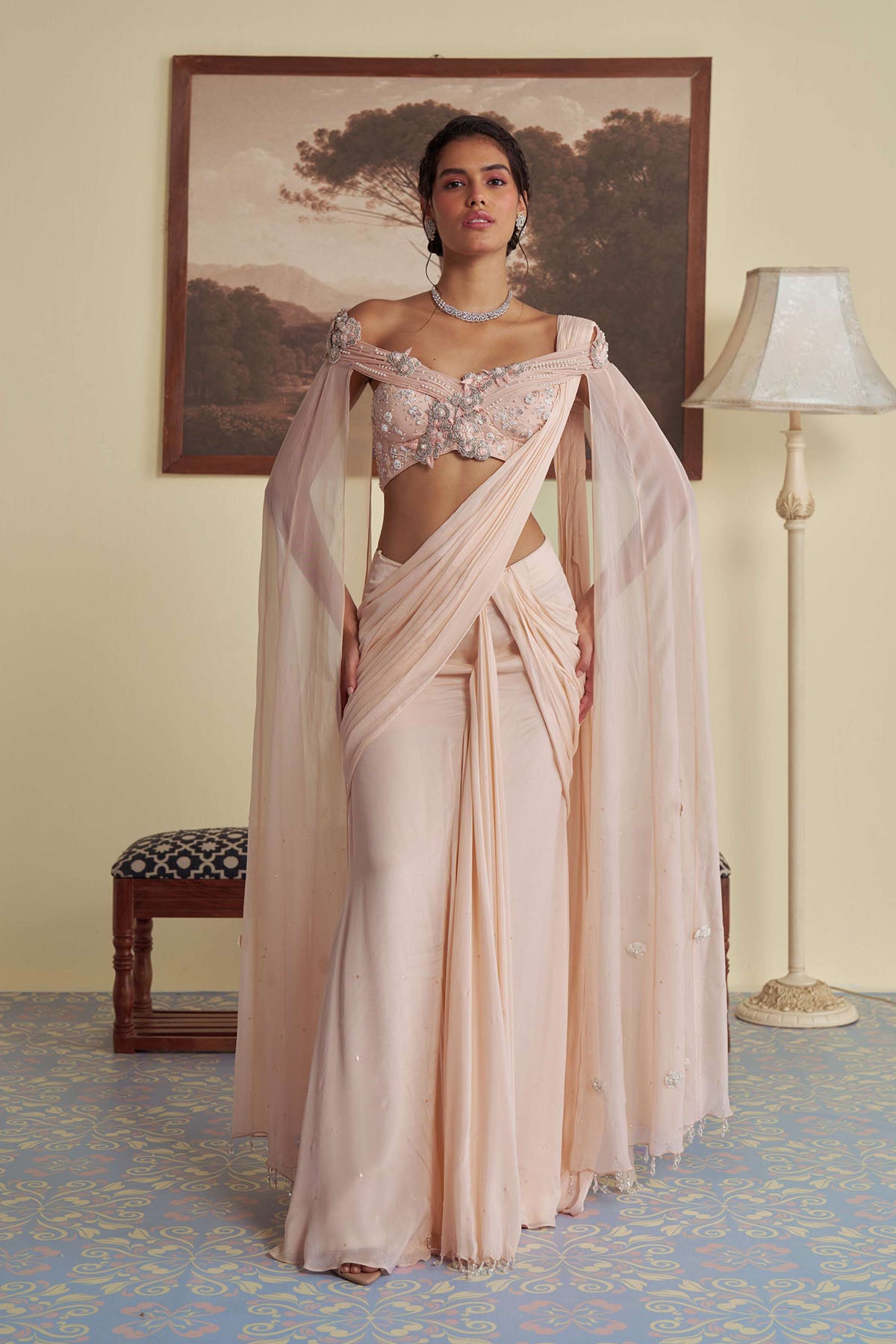 Flora's drape saree set