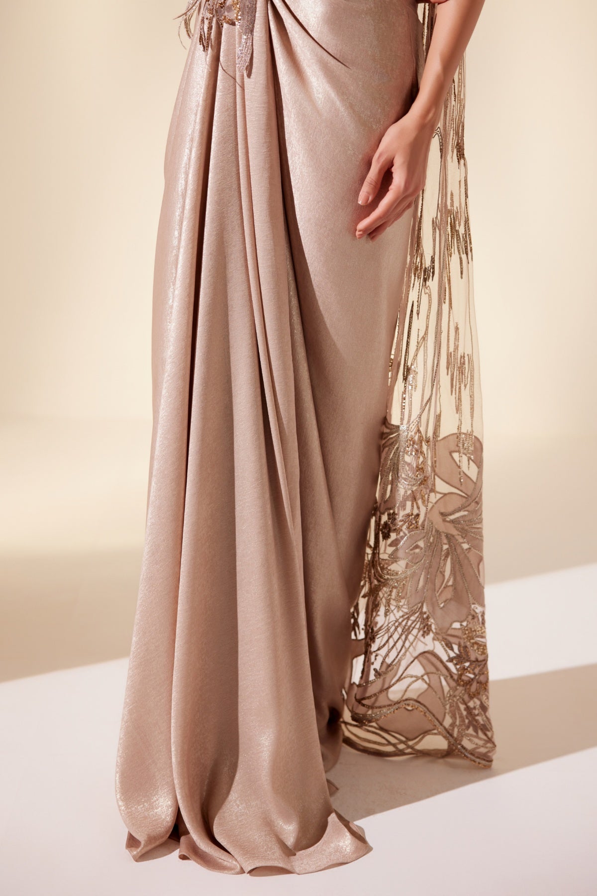 Golden Mirage Coset Saree - Ready To Ship