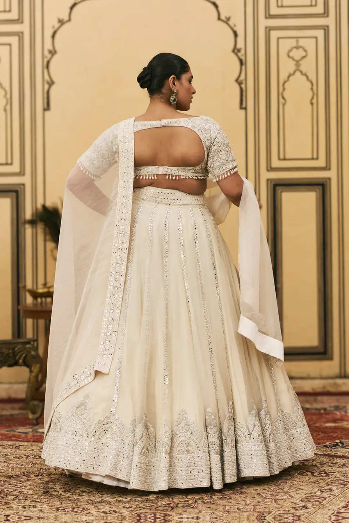 Haathidant Organza Lehenga Set