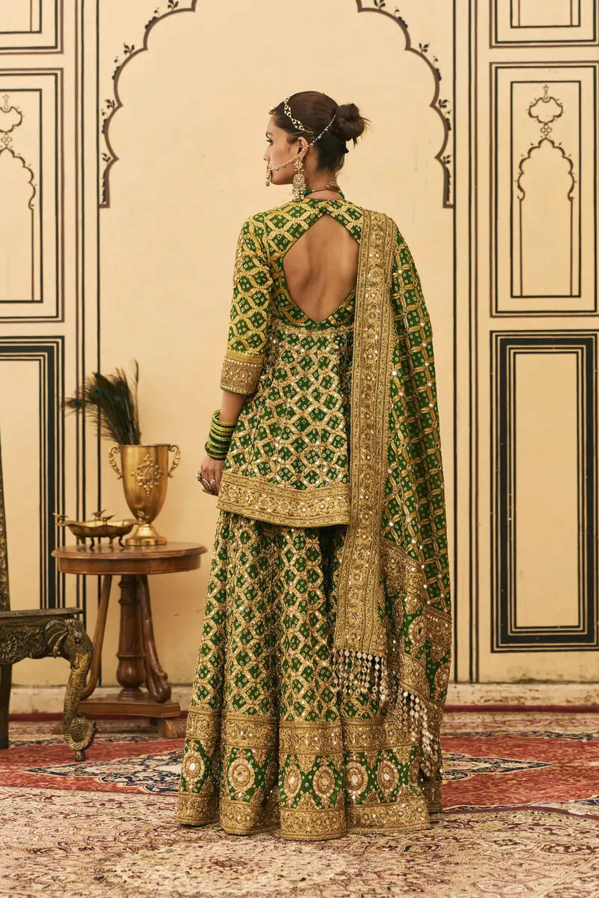 Hara Bandhej Sharara Set