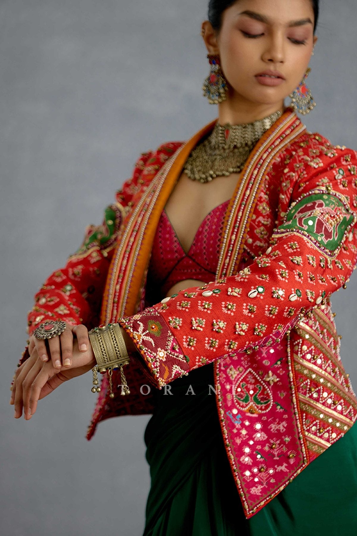 Harit Rasa Patola Jacket Set