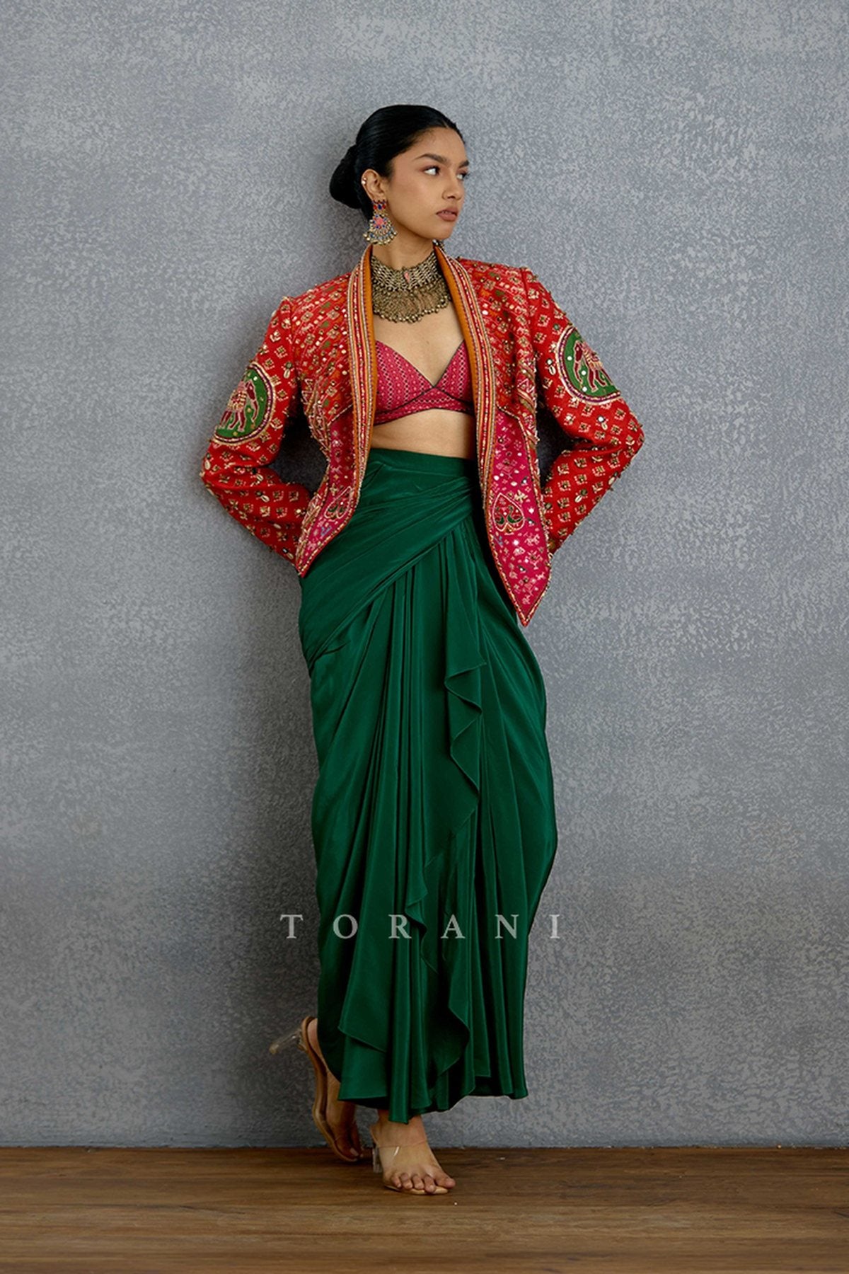 Harit Rasa Patola Jacket Set