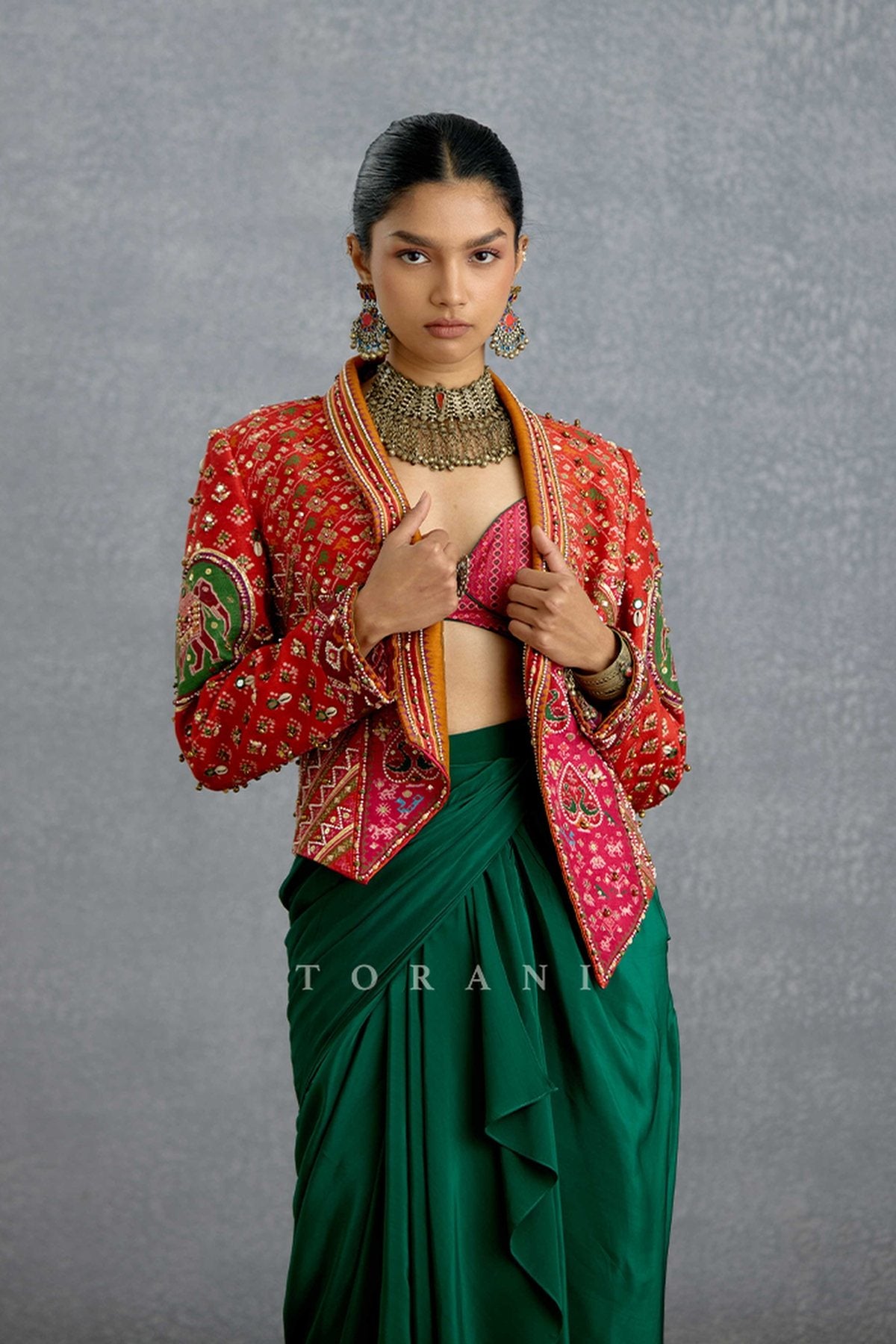 Harit Rasa Patola Jacket Set