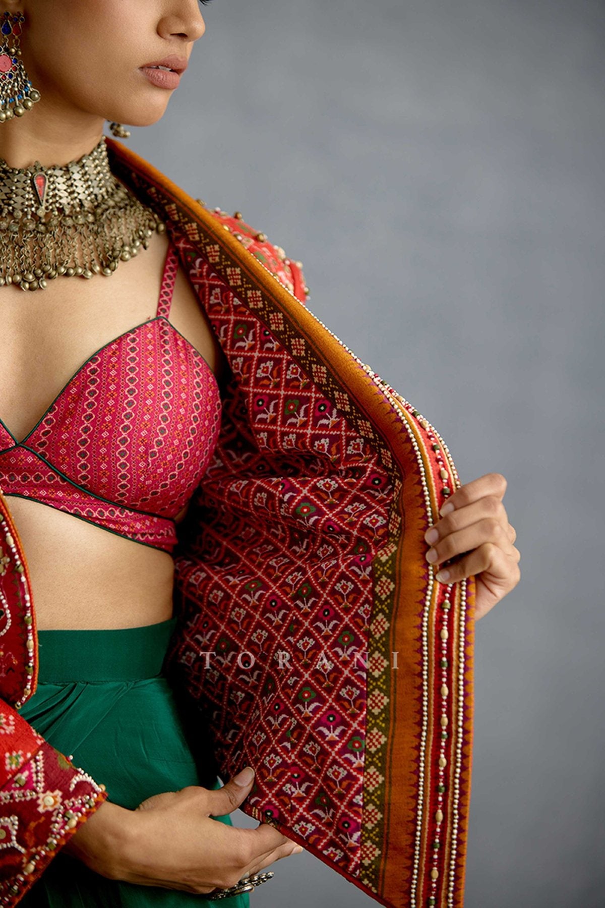 Harit Rasa Patola Jacket Set