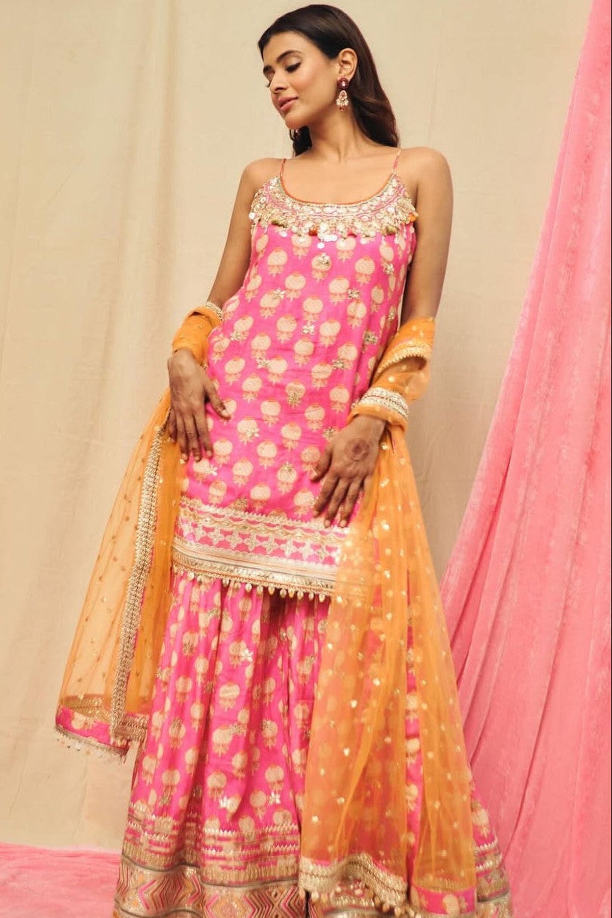Hebah Patel in Ravina Strappy Sharara Set