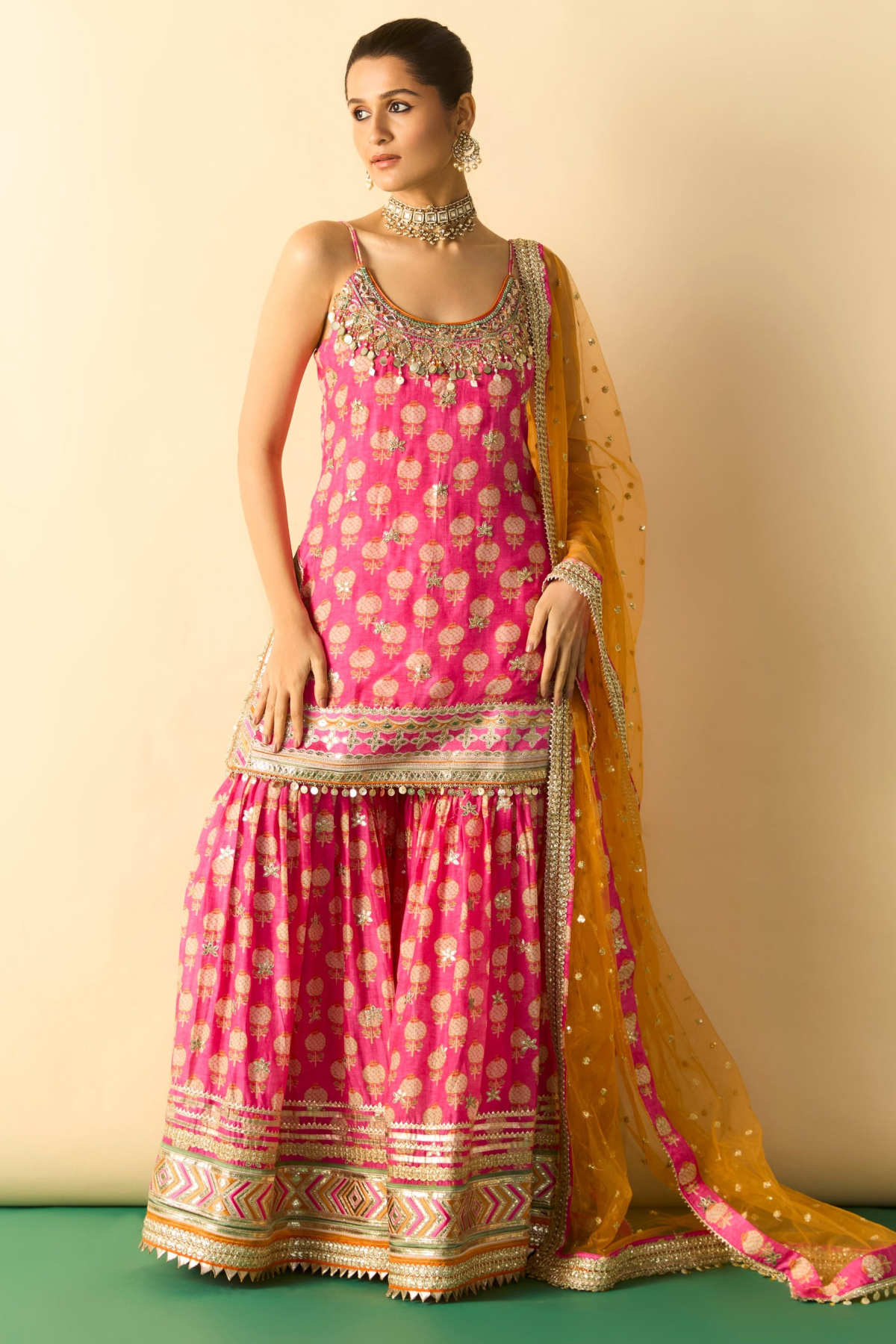 Hebah Patel in Ravina Strappy Sharara Set