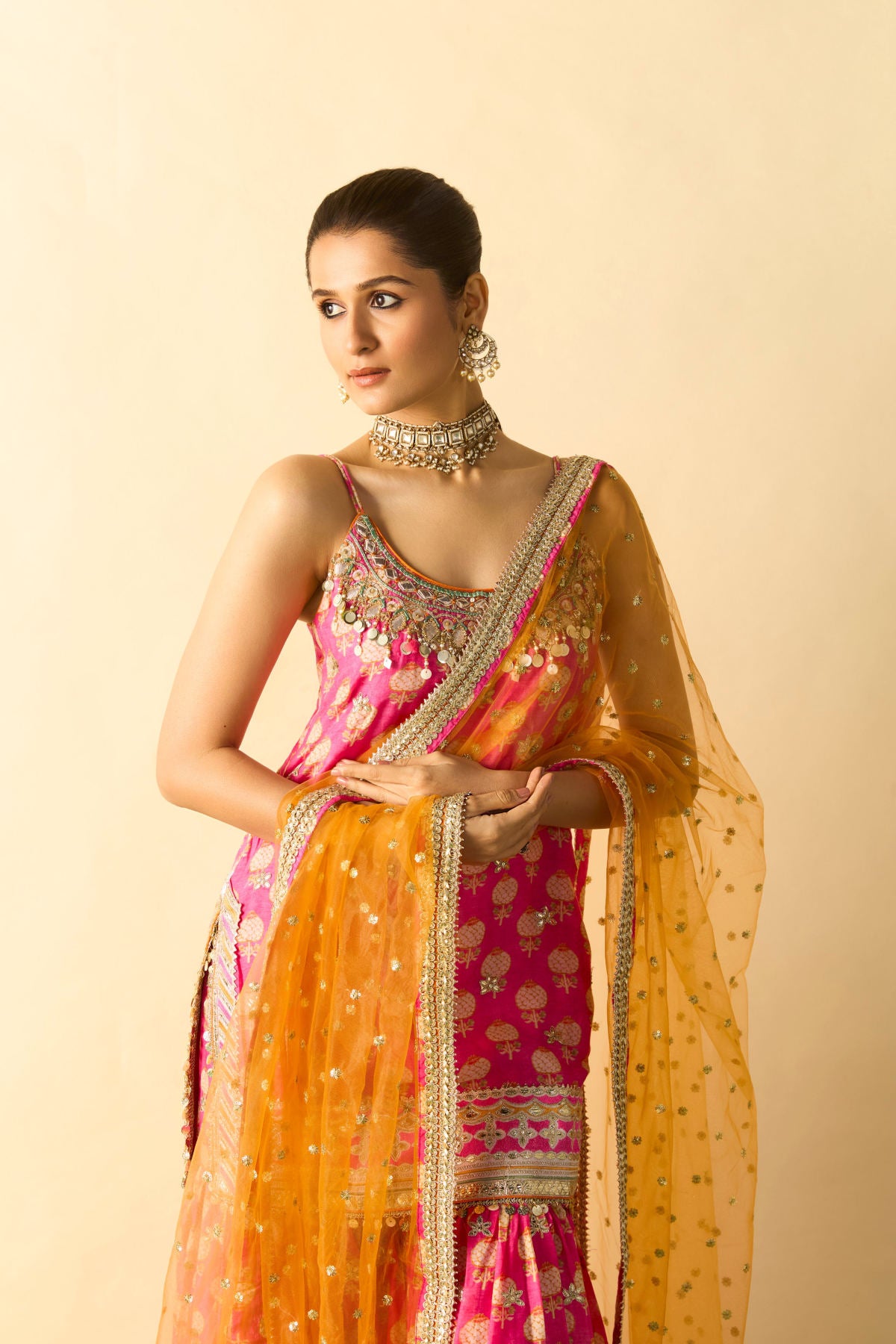 Hebah Patel in Ravina Strappy Sharara Set