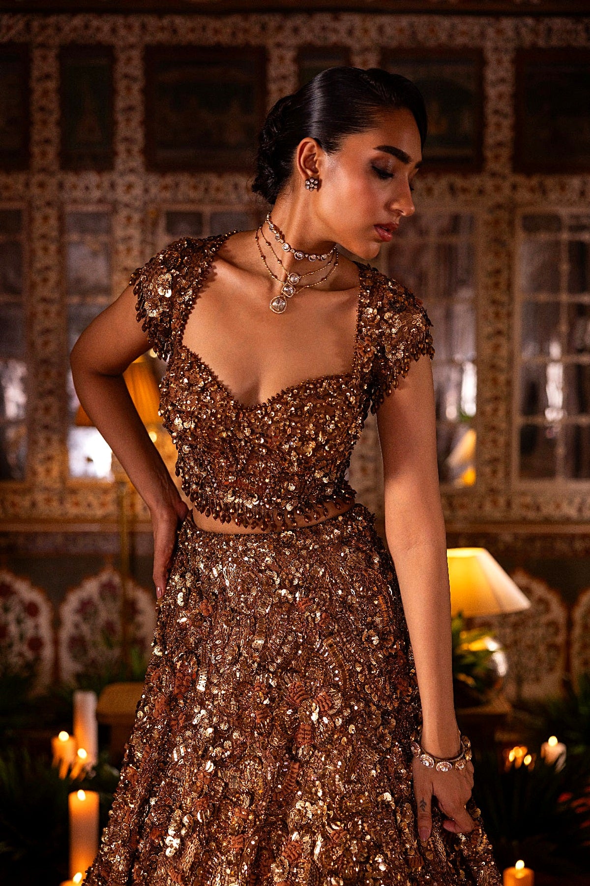 Gold Lehenga Set