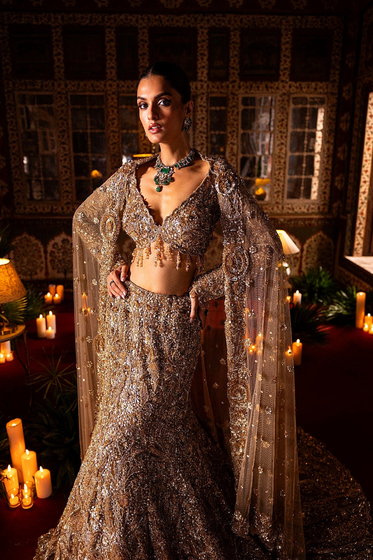 Gold Fish Cut Lehenga