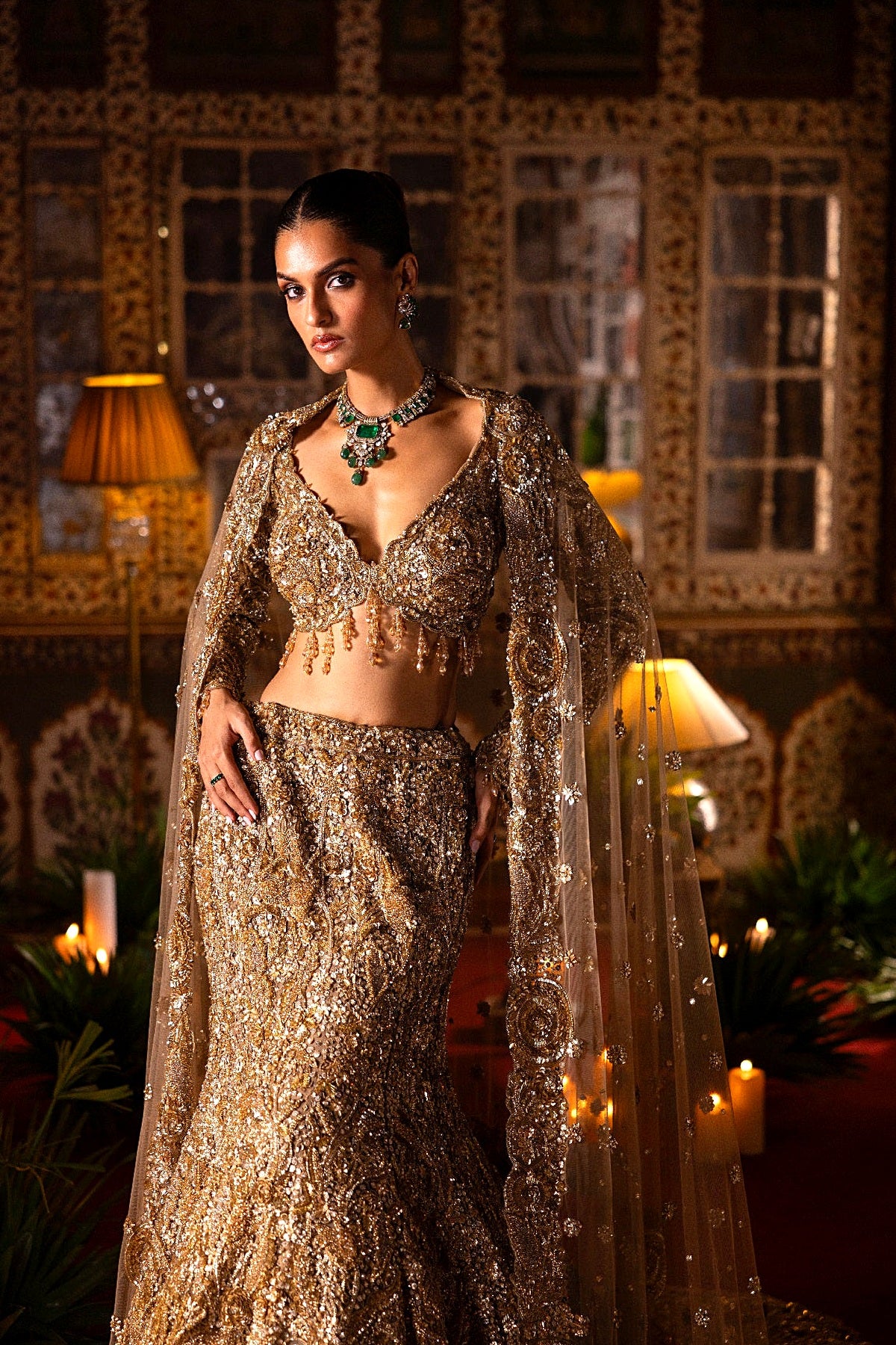 Gold Fish Cut Lehenga