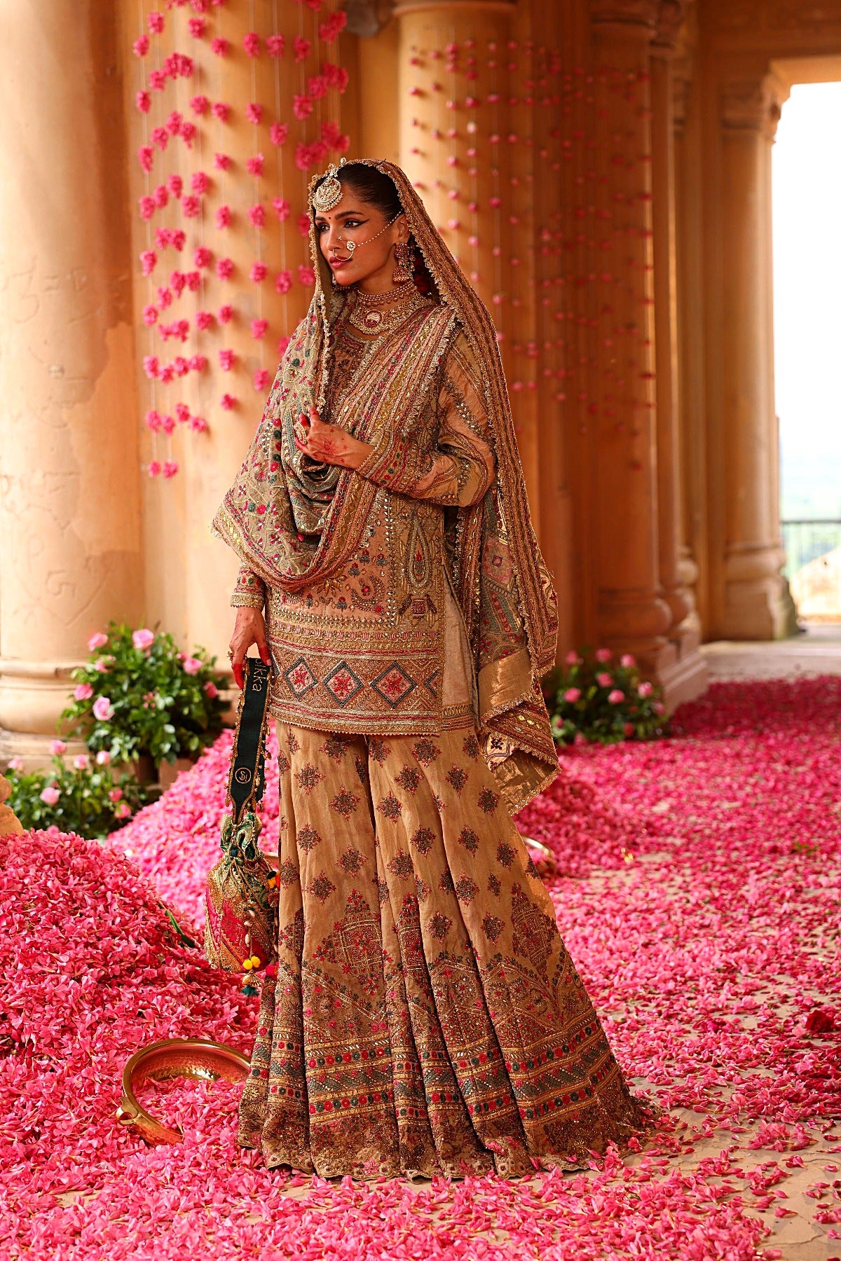 CINNAMON GOLD SHARARA SET