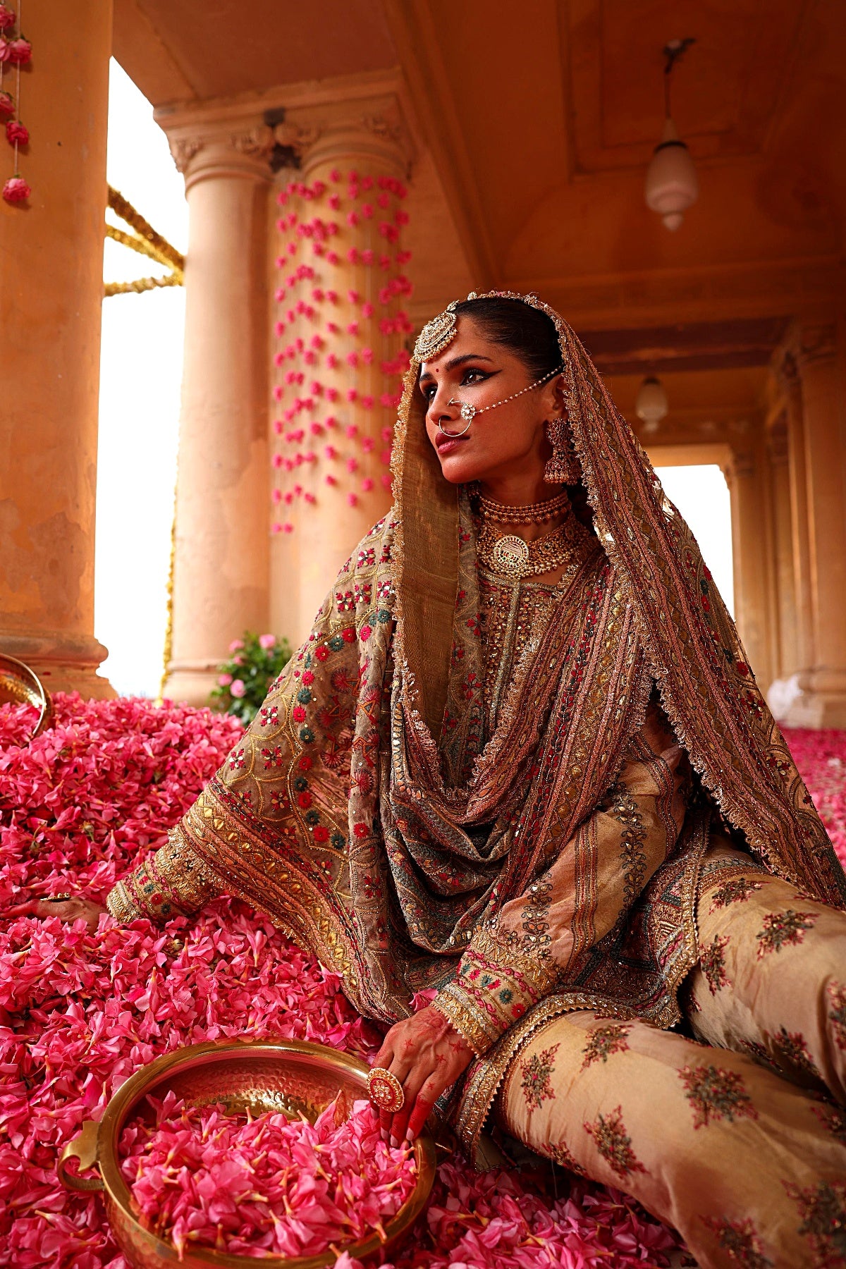 CINNAMON GOLD SHARARA SET