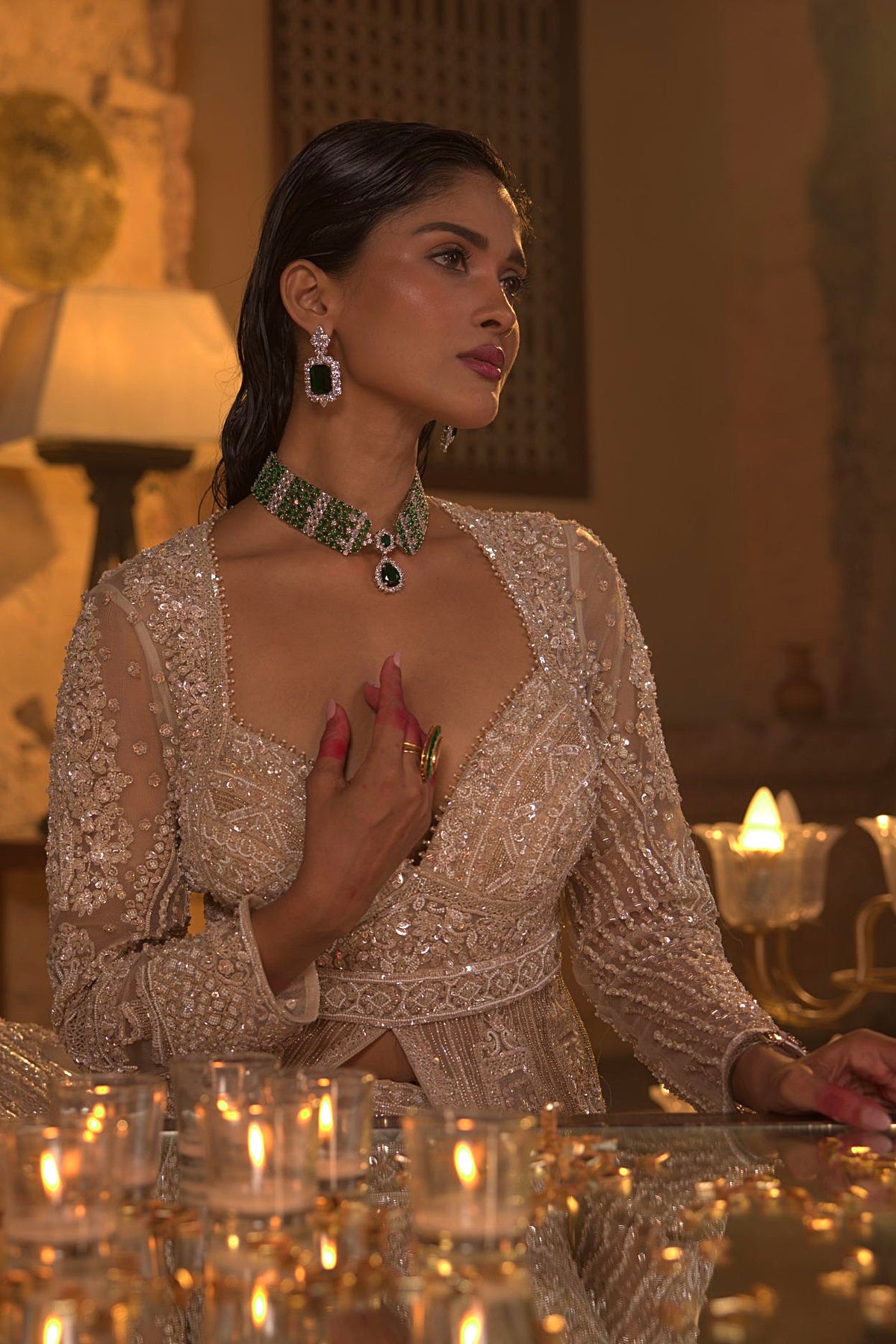 Ivory Anarkali Set