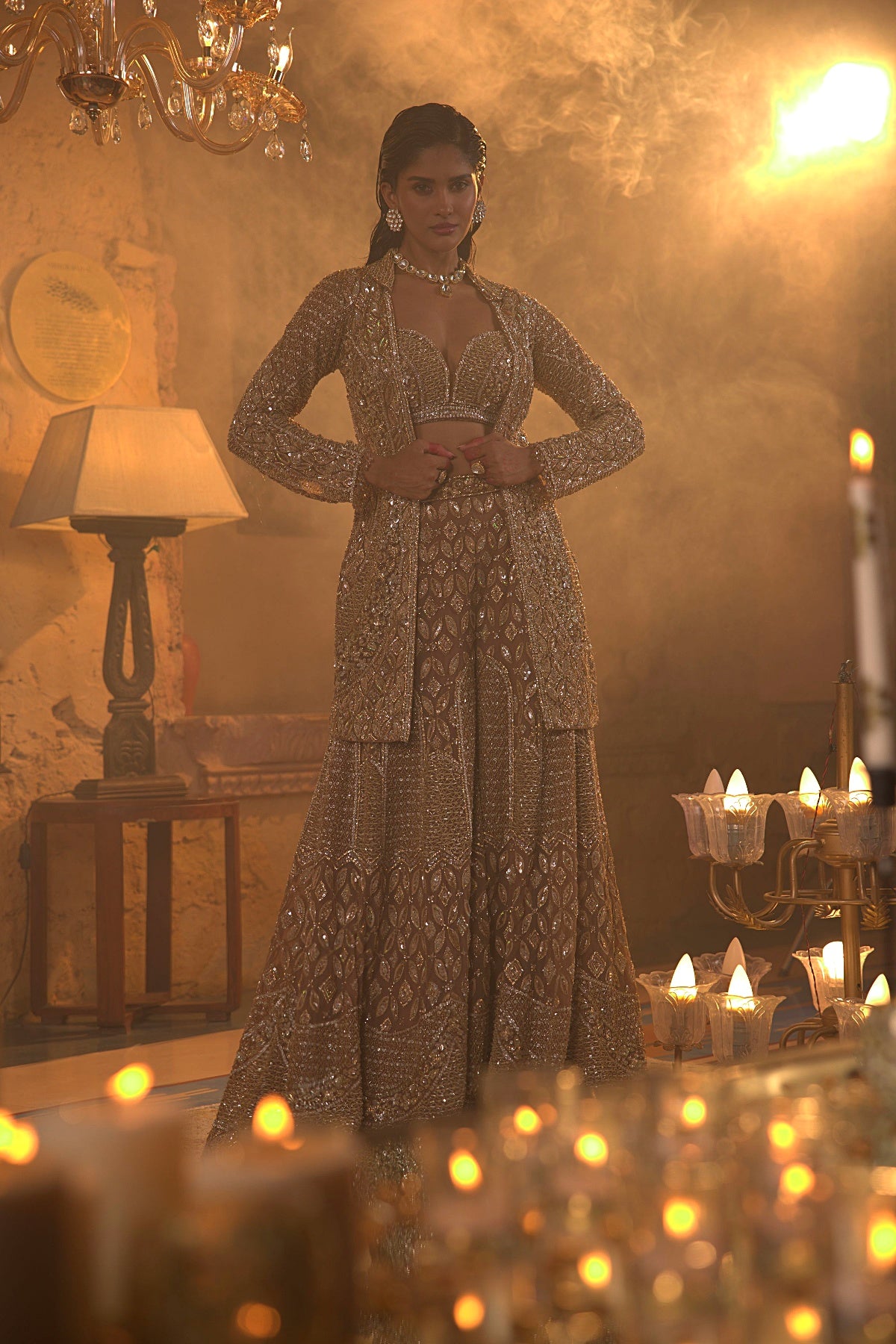 Beige Sharara Set