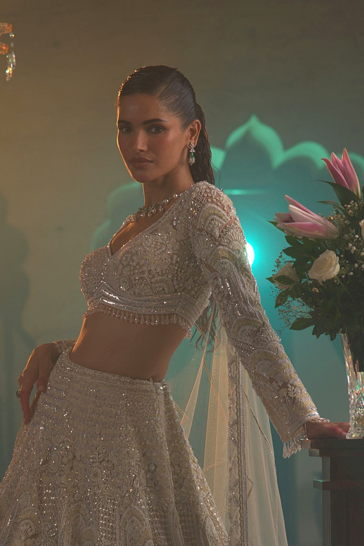 Ivory Lehenga Set
