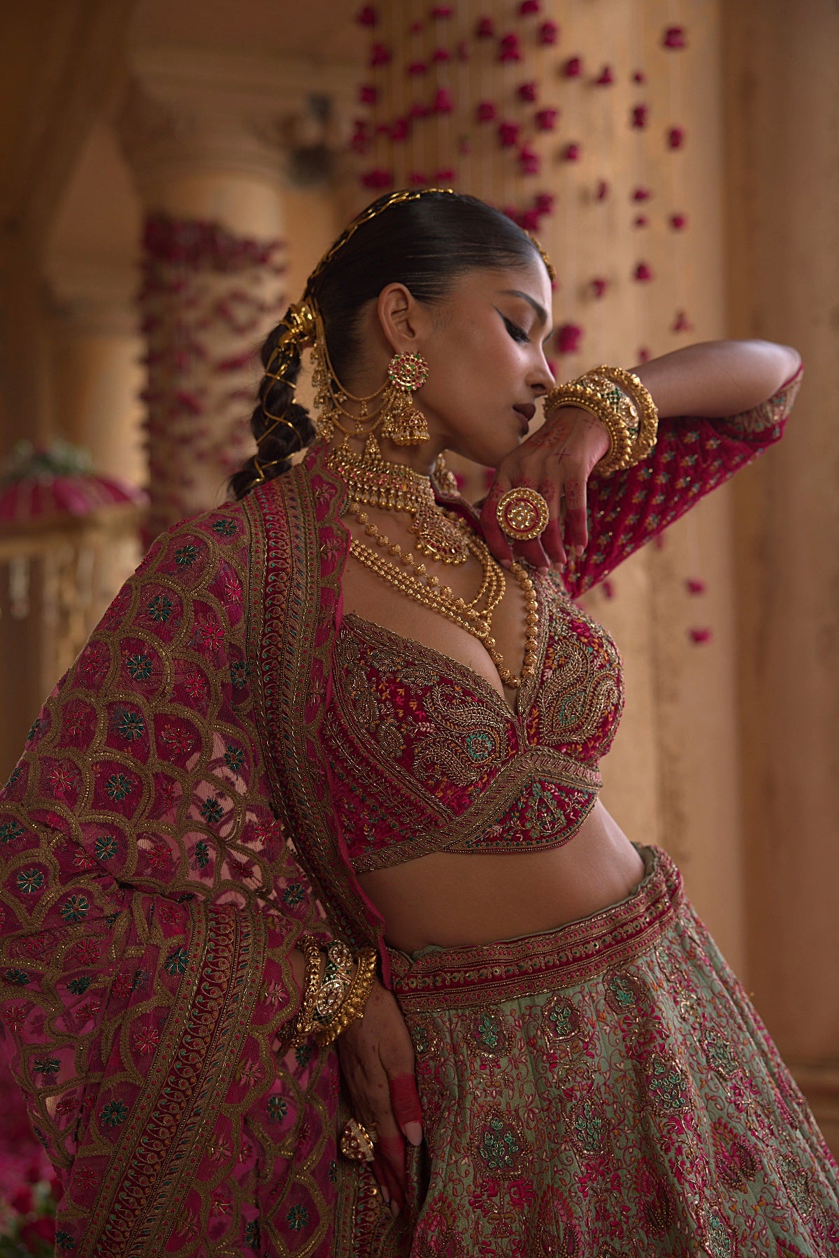 PISTA GREEN LEHENGA SET