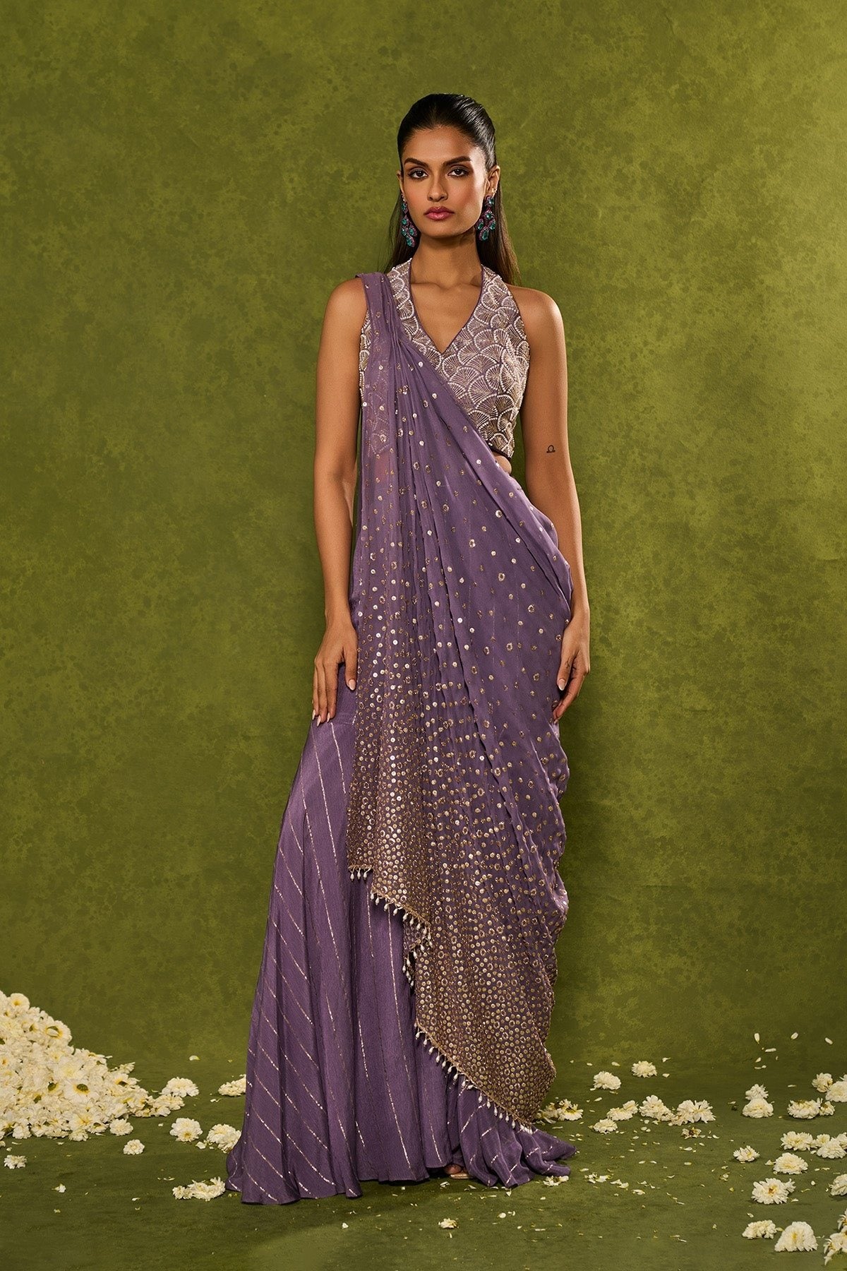HUNAR DRAPE DUPATTA WITH PANTS