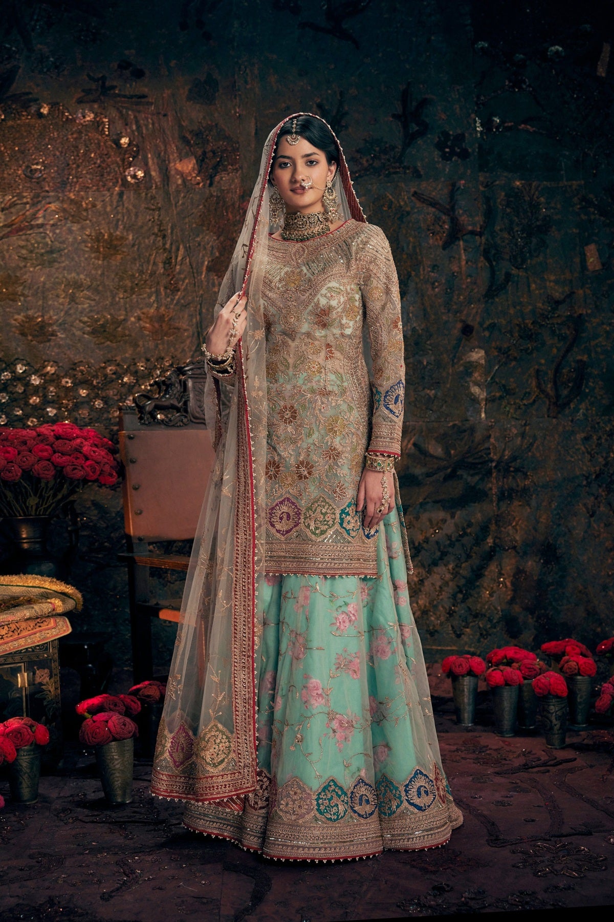 Ice Blue Kurta-Sharara Set