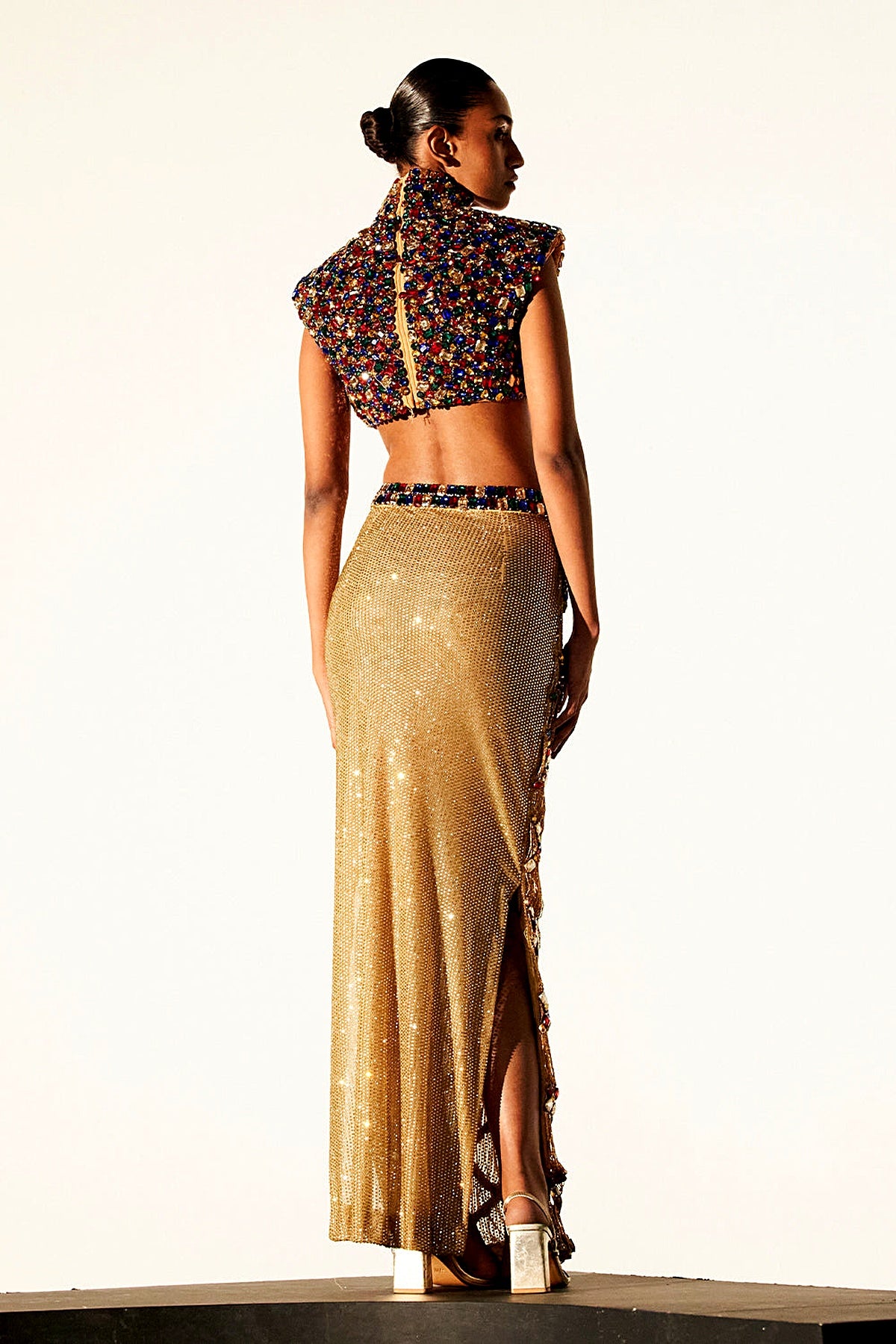 Sphinx Chic Embelished Crystal Skirt Top