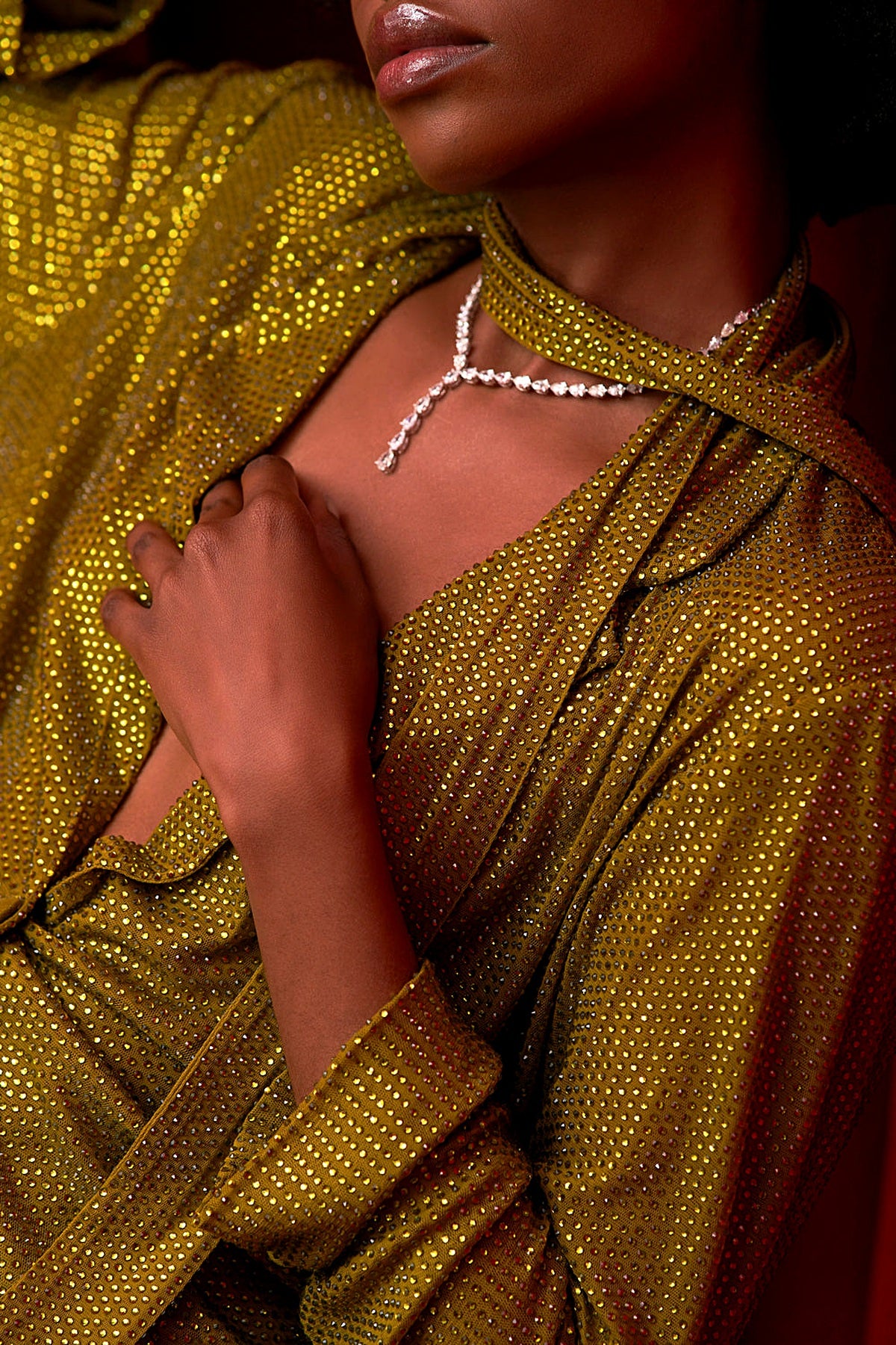 Olive Sparkle Duo Shirt Pant Set