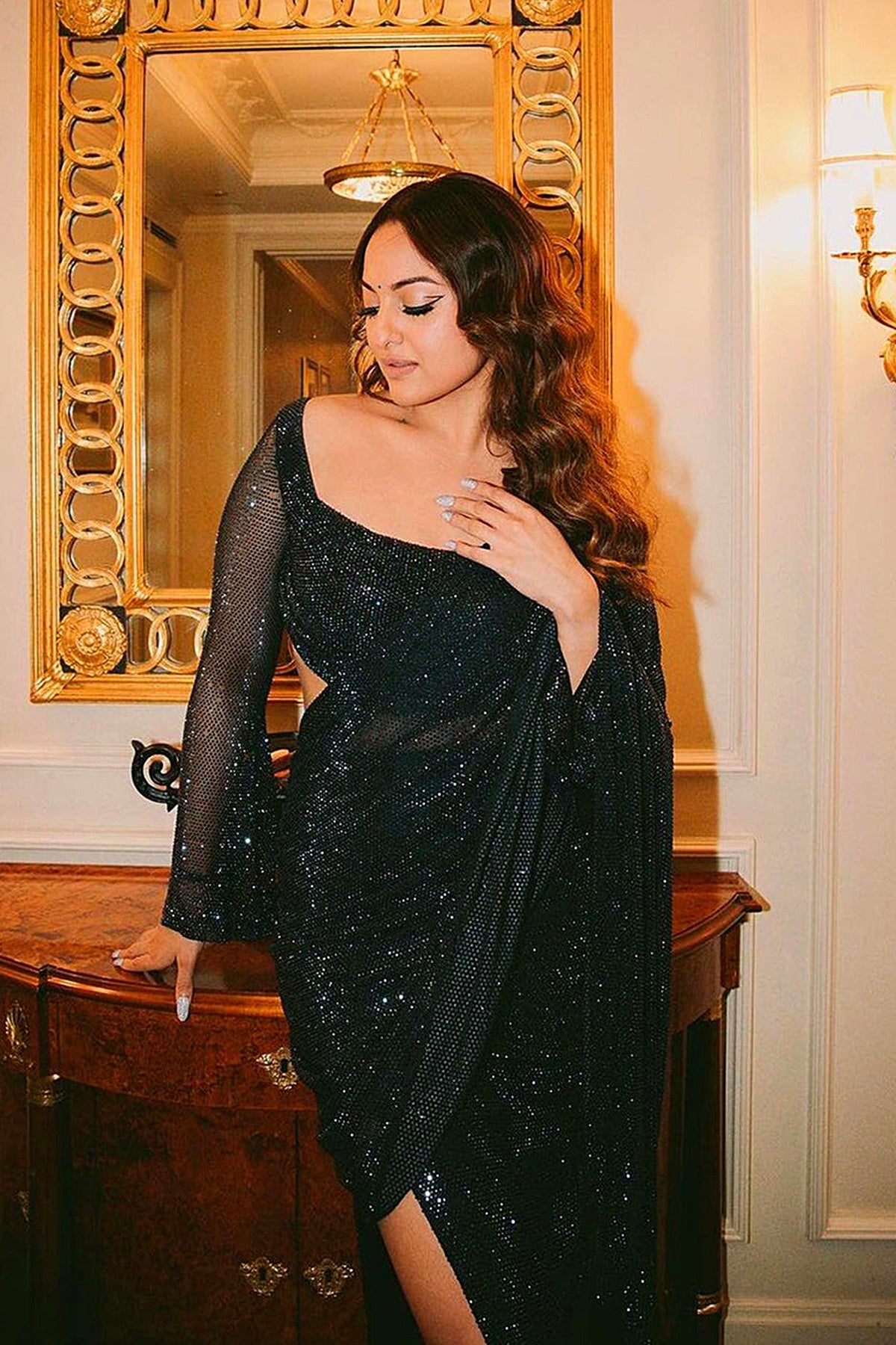 Sonakshi Sinha in Slit Drape Chic