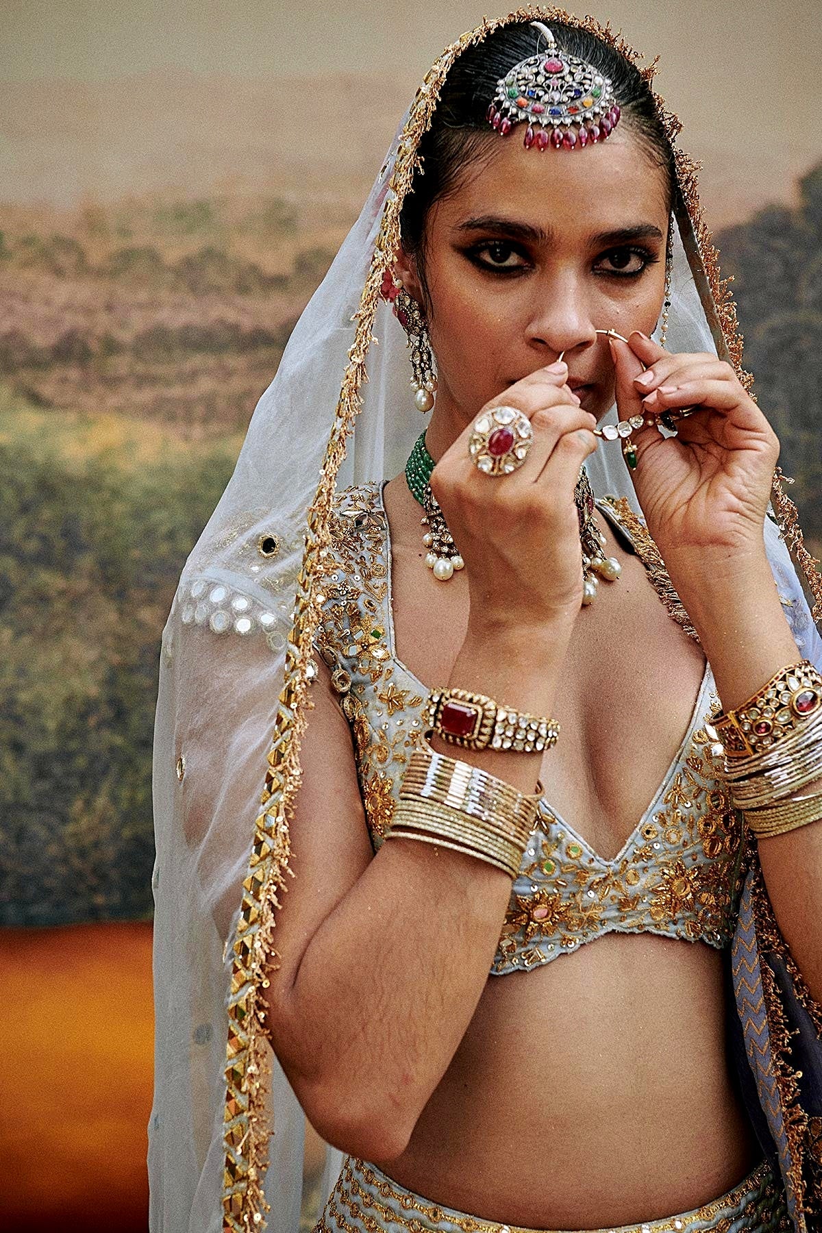 Khwab Sitara Lehenga and Veil